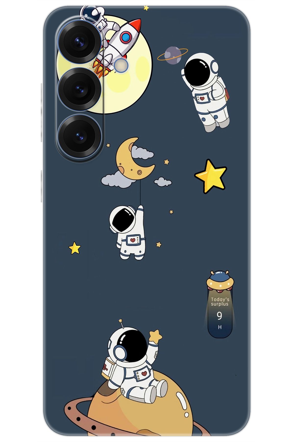 Ceppare Samsung Galaxy S25 (SM-S931B) Uyumlu Kılıf Desen Baskılı Silikon Astronot Serisi STK:725 CP-9eqKtWc