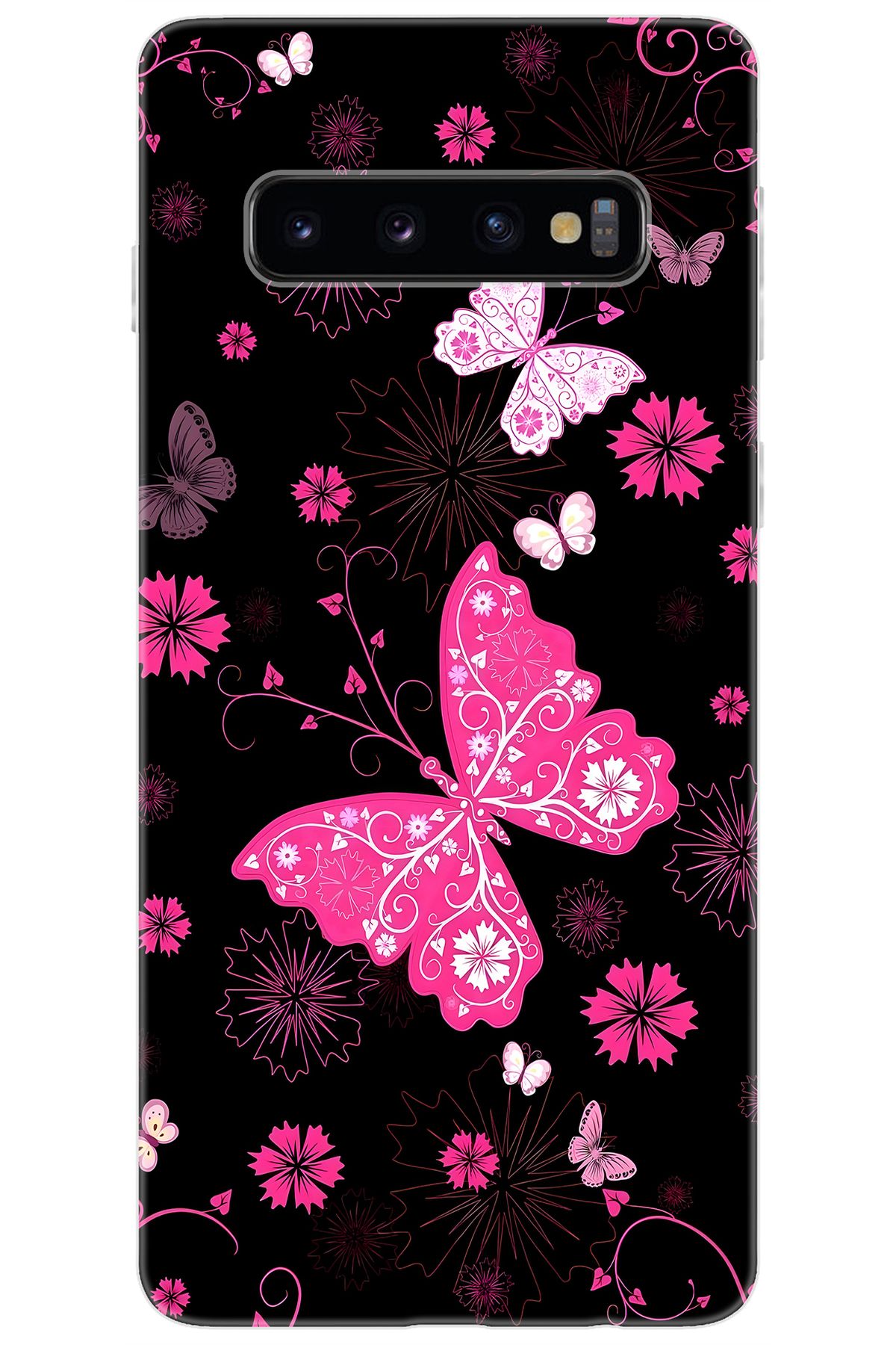 Ceppare Samsung Galaxy S10 (SM-G973F) Uyumlu Kılıf Desen Baskılı Silikon Kelebekler STK:723 CP-PrQYEIf