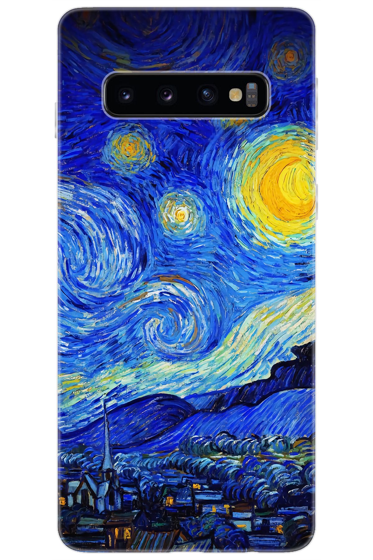 Ceppare Samsung Galaxy S10 (SM-G973F) Uyumlu Kılıf Desen Silikon Starry Night Yıldızlı Gece ST757 CP-UwGyBHS