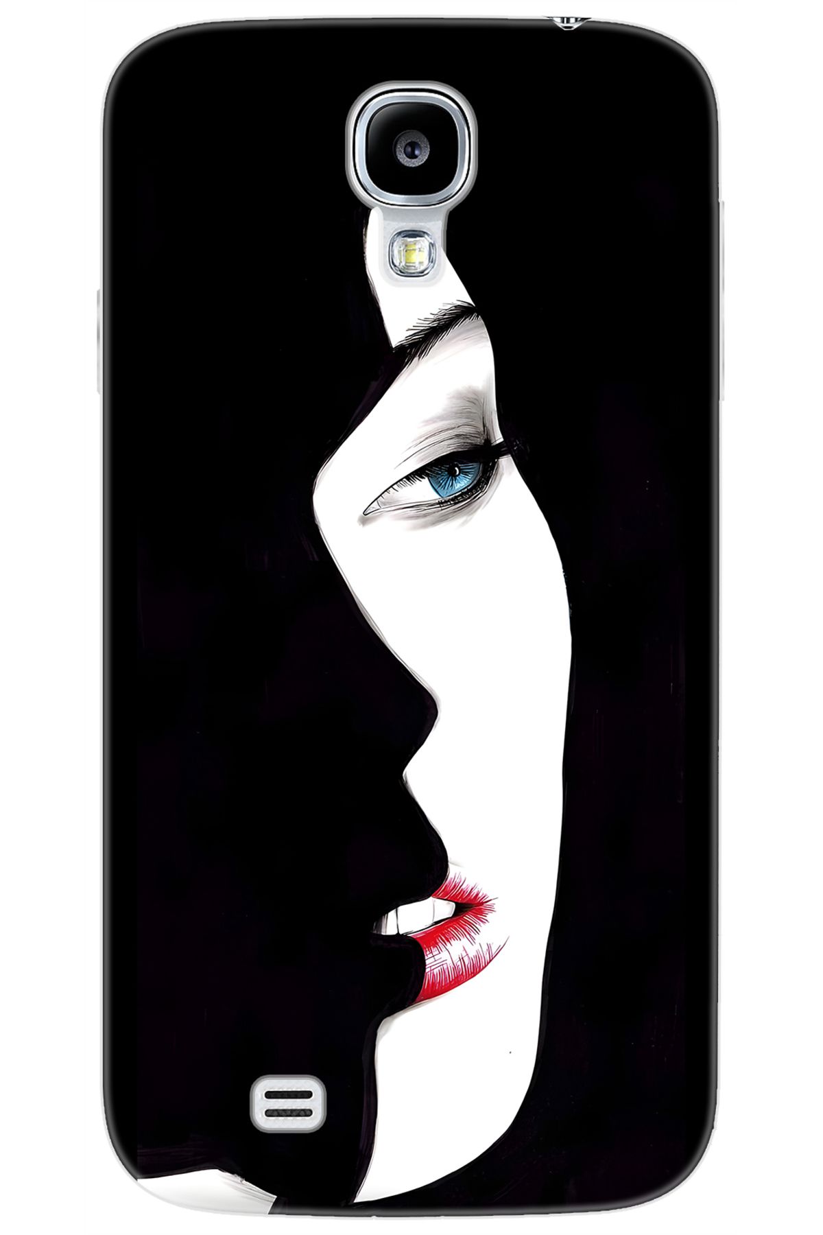 Ceppare Samsung Galaxy S4 (GT-I9500) Uyumlu Kılıf Desen Baskı Silikon Siyah Beyaz Kadın STK:635 CP-EZYbql2