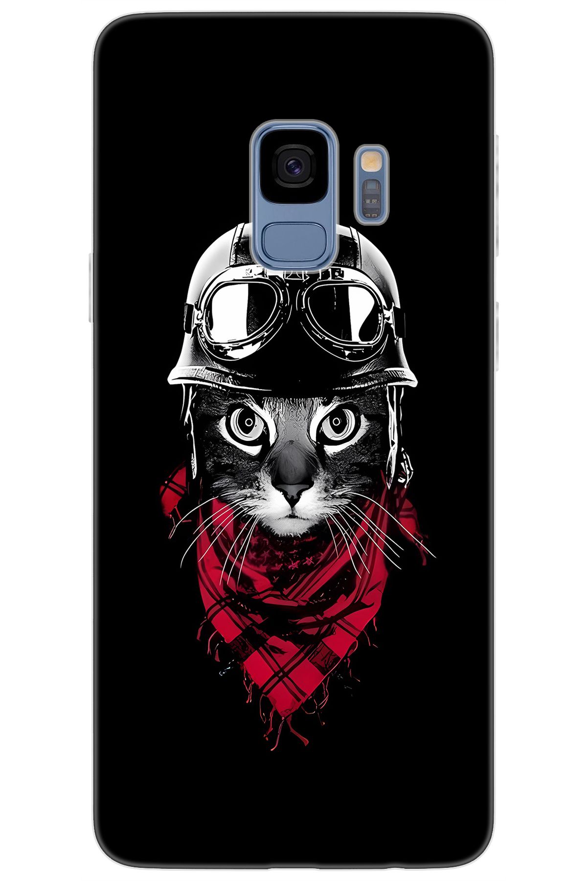 Ceppare Samsung Galaxy S9 (SM-G960F) Uyumlu Kılıf Desen Baskılı Silikon Pilot Kedi STK:656 CP-rgsBnA4