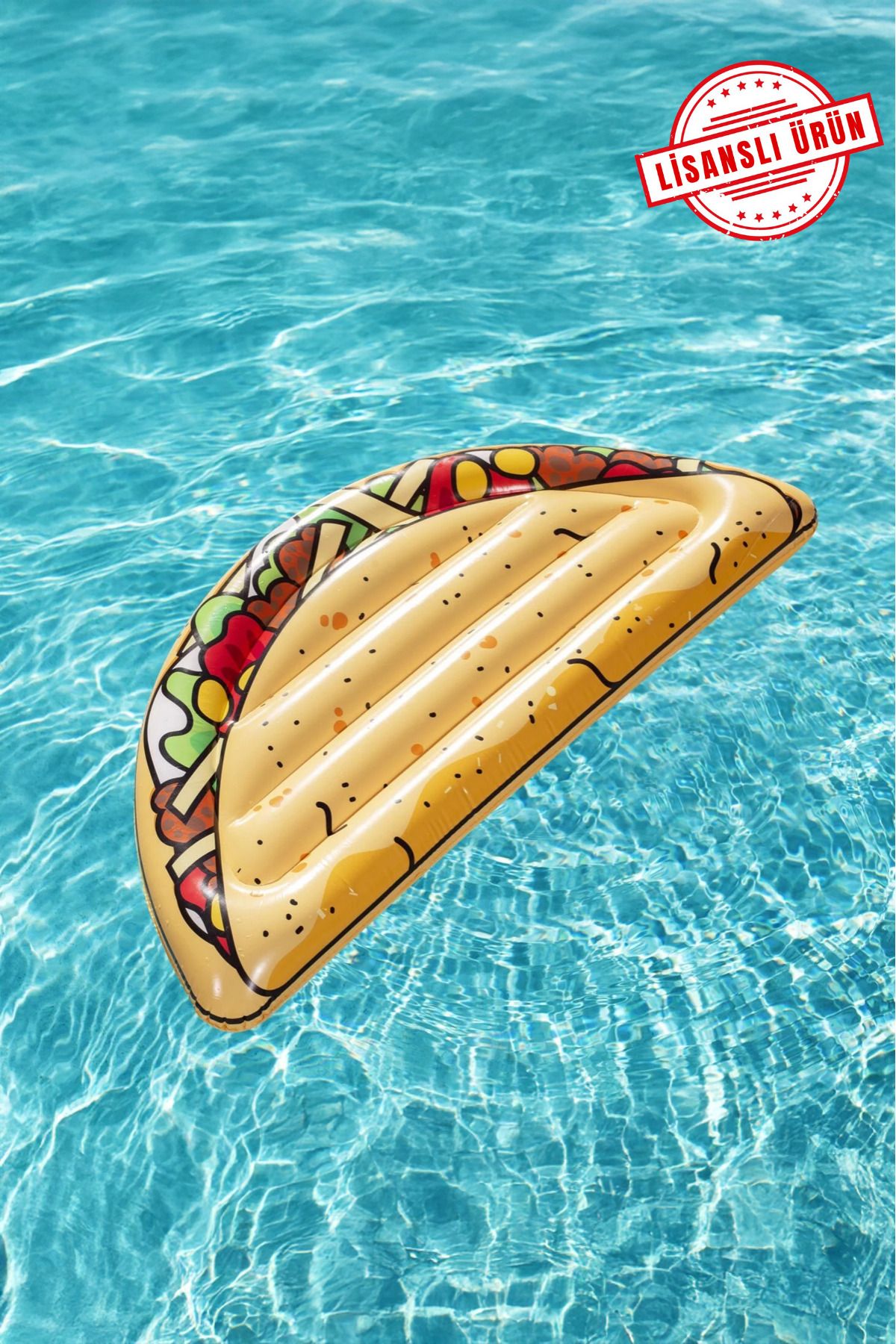 craftivio Meksika Taco Desenli Premium Deniz Havuz Yatağı 171x89 cm Yeni Sezon