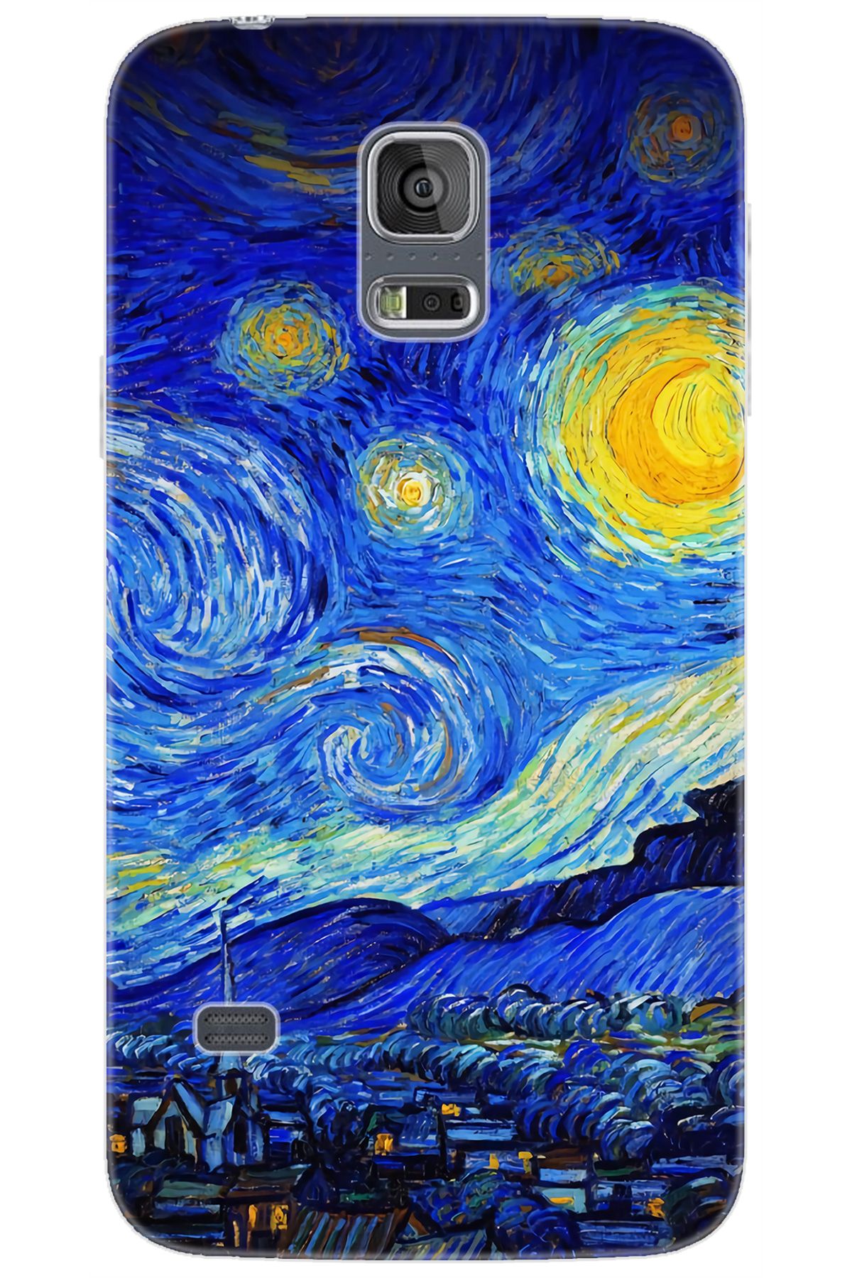 Ceppare Samsung Galaxy S5 (SM-G900F) Uyumlu Kılıf Desen Silikon Starry Night Yıldızlı Gece ST757 CP-oPz55Mn
