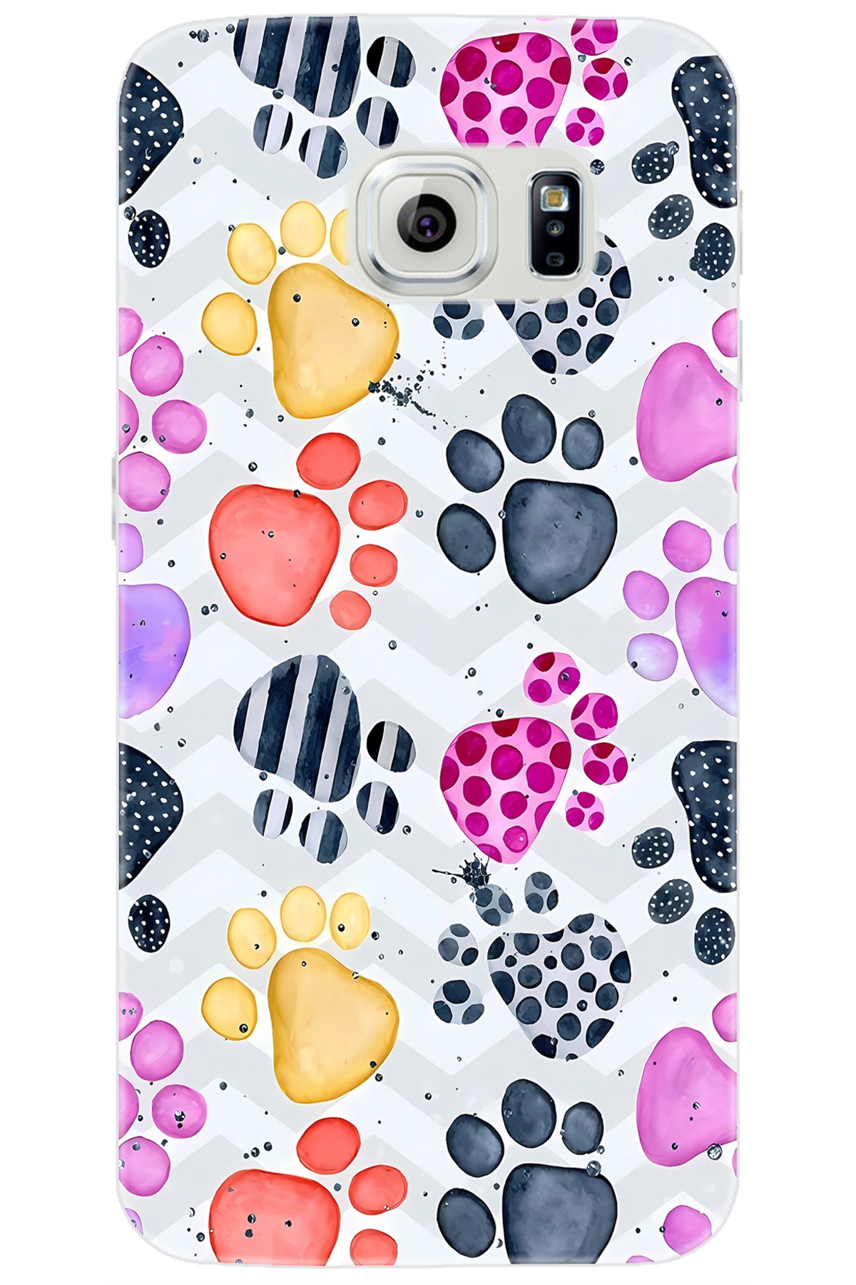 Ceppare Samsung Galaxy S6 (SM-G920F) Uyumlu Kılıf Desen Baskılı Silikon Renkli Patiler STK:670 CP-35KEb3s
