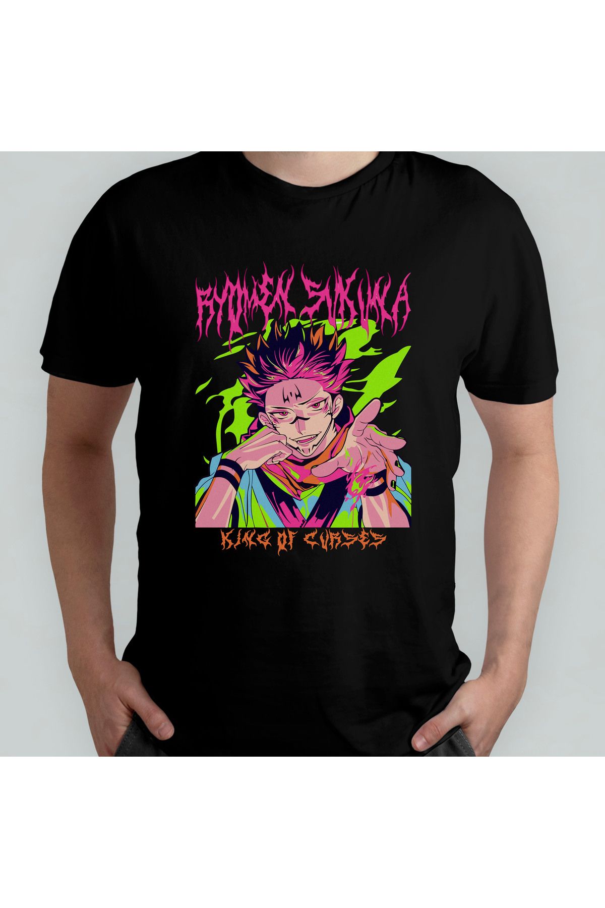 Pixxa Jujutsu Kaisen Unisex %100 Pamuklu Bisiklet Yaka T-Shirt Model 14