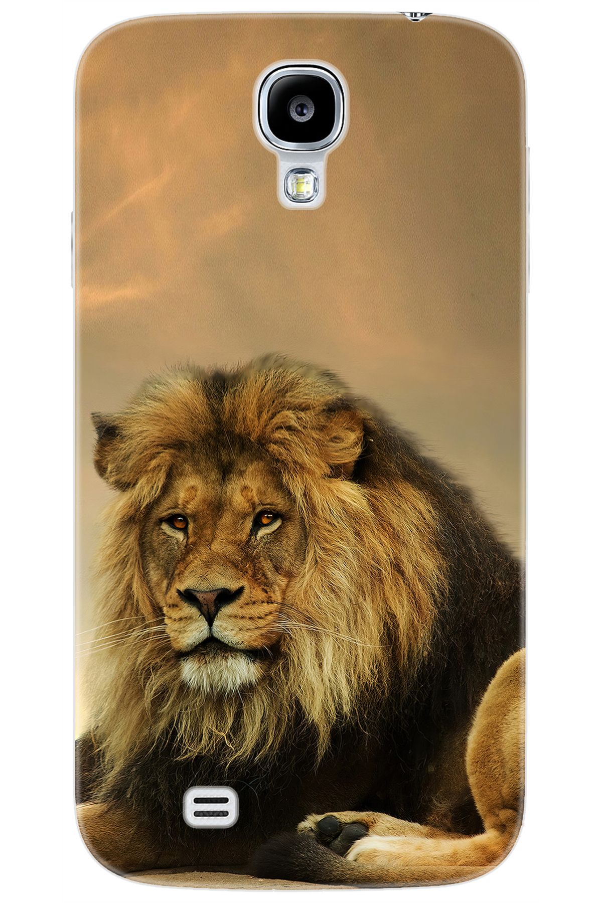 Ceppare Samsung Galaxy S4 (GT-I9500) Uyumlu Kılıf Desen Baskılı Silikon Kral Aslan STK:207 CP-REeIy2i