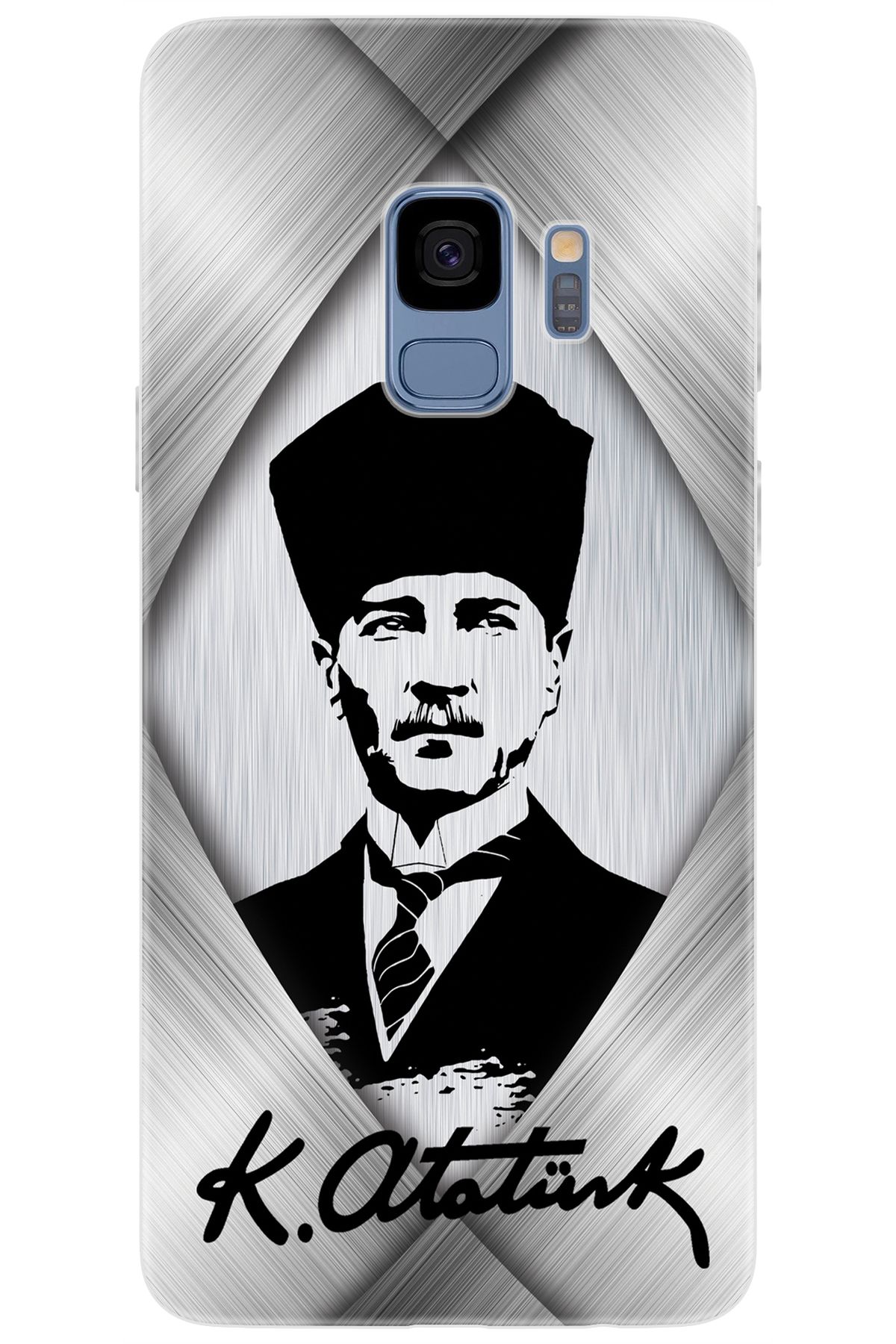 Ceppare Samsung Galaxy S9 (SM-G960F) Uyumlu Kılıf Desen Baskılı Silikon Atatürk Tasarım STK:402 CP-ecSafIr