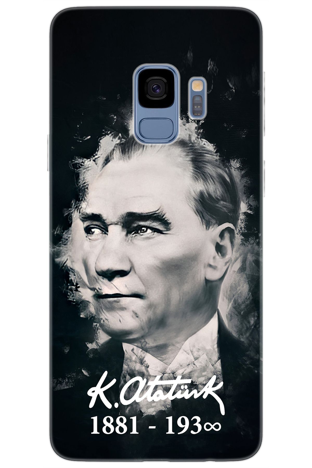 Ceppare Samsung Galaxy S9 (SM-G960F) Uyumlu Kılıf Desenli Silikon Mustafa Kemal Atatürk STK:388 CP-LpdRf4j