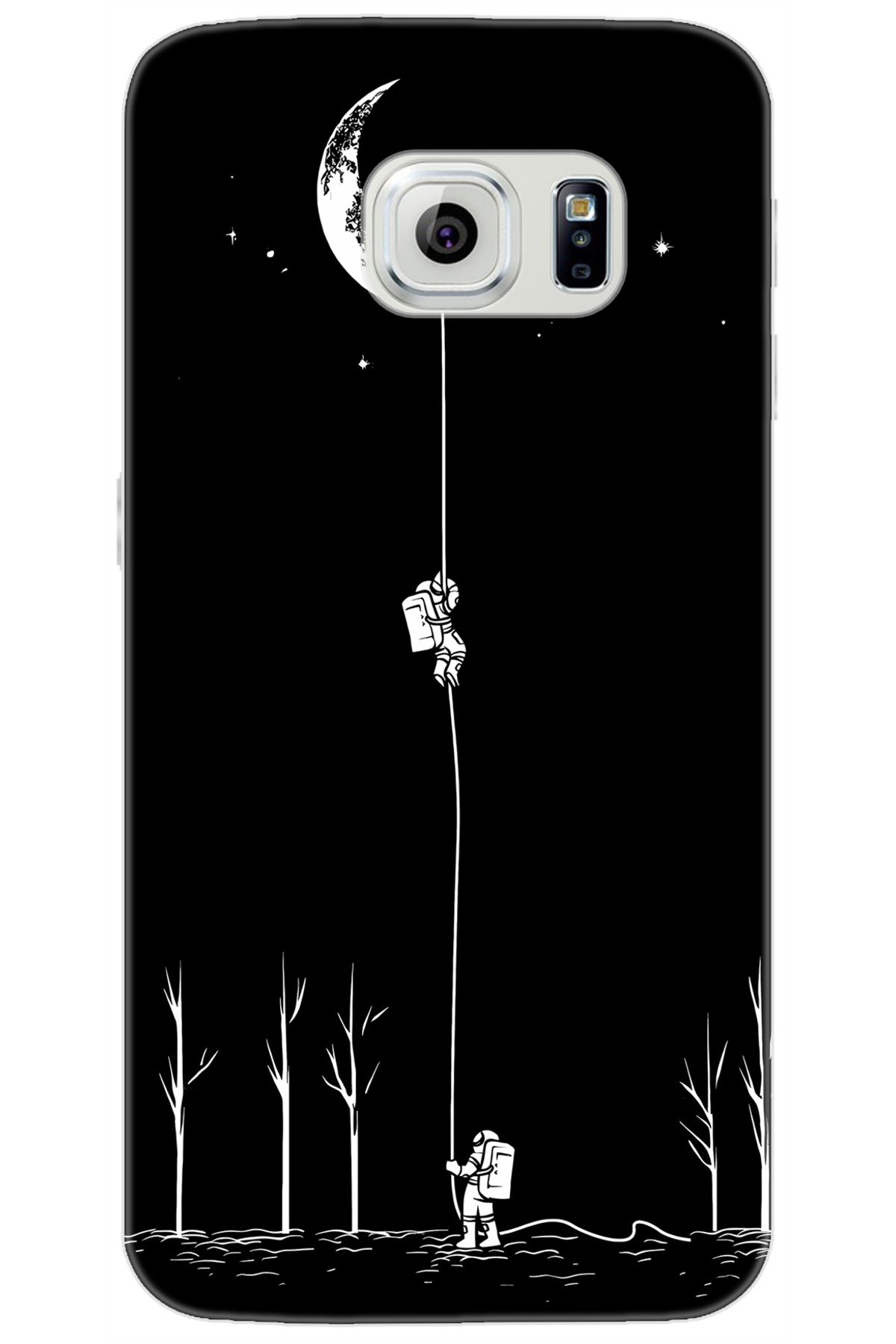 Ceppare Samsung Galaxy S6 (SM-G920F) Uyumlu Kılıf Desen Baskılı Silikon Astronot Serisi STK:1006 CP-zjTCcLA