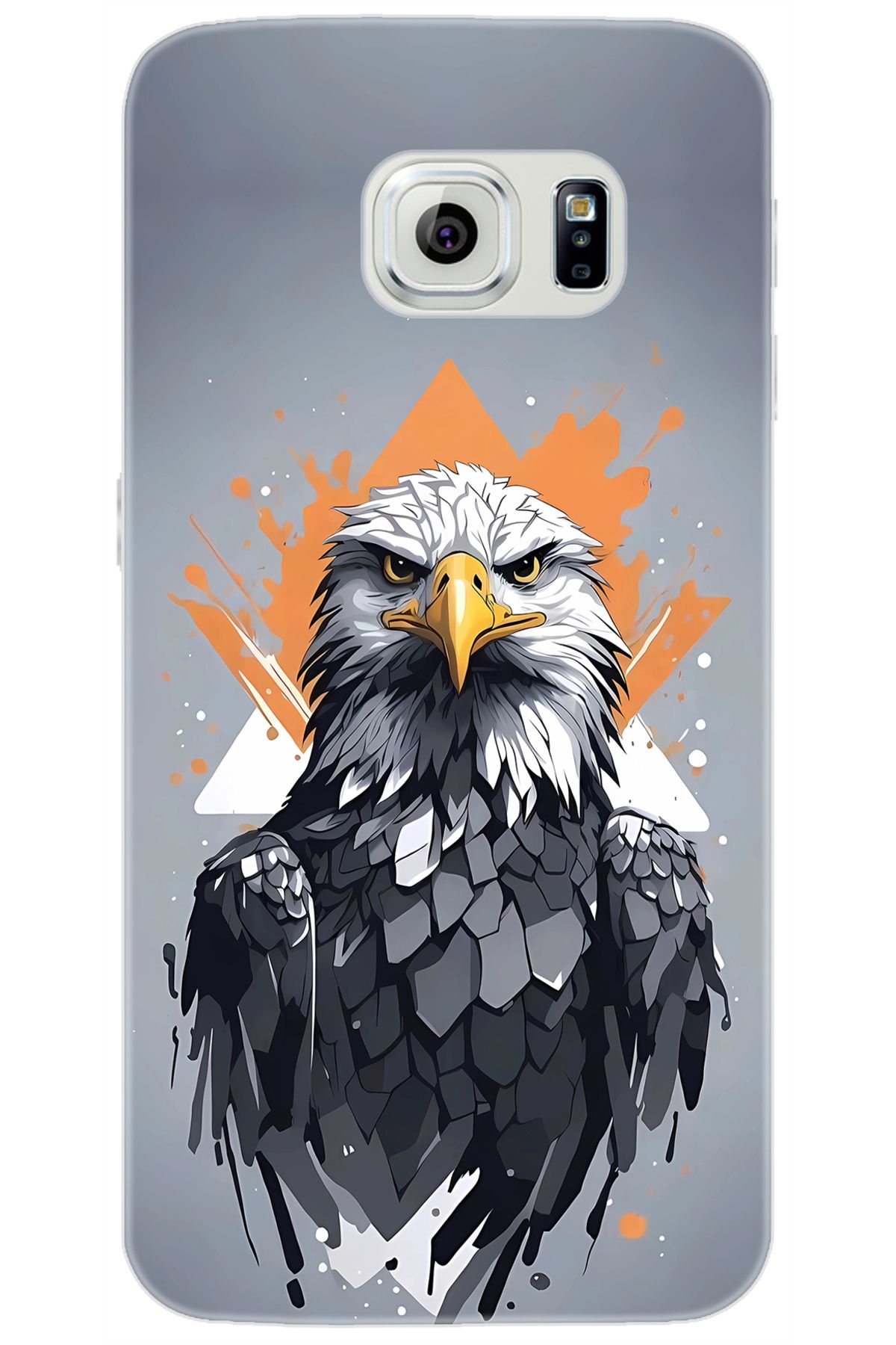 Ceppare Samsung Galaxy S6 (SM-G920F) Uyumlu Kılıf Desen Baskılı Silikon Kartal STK:639 CP-mnJOp8D