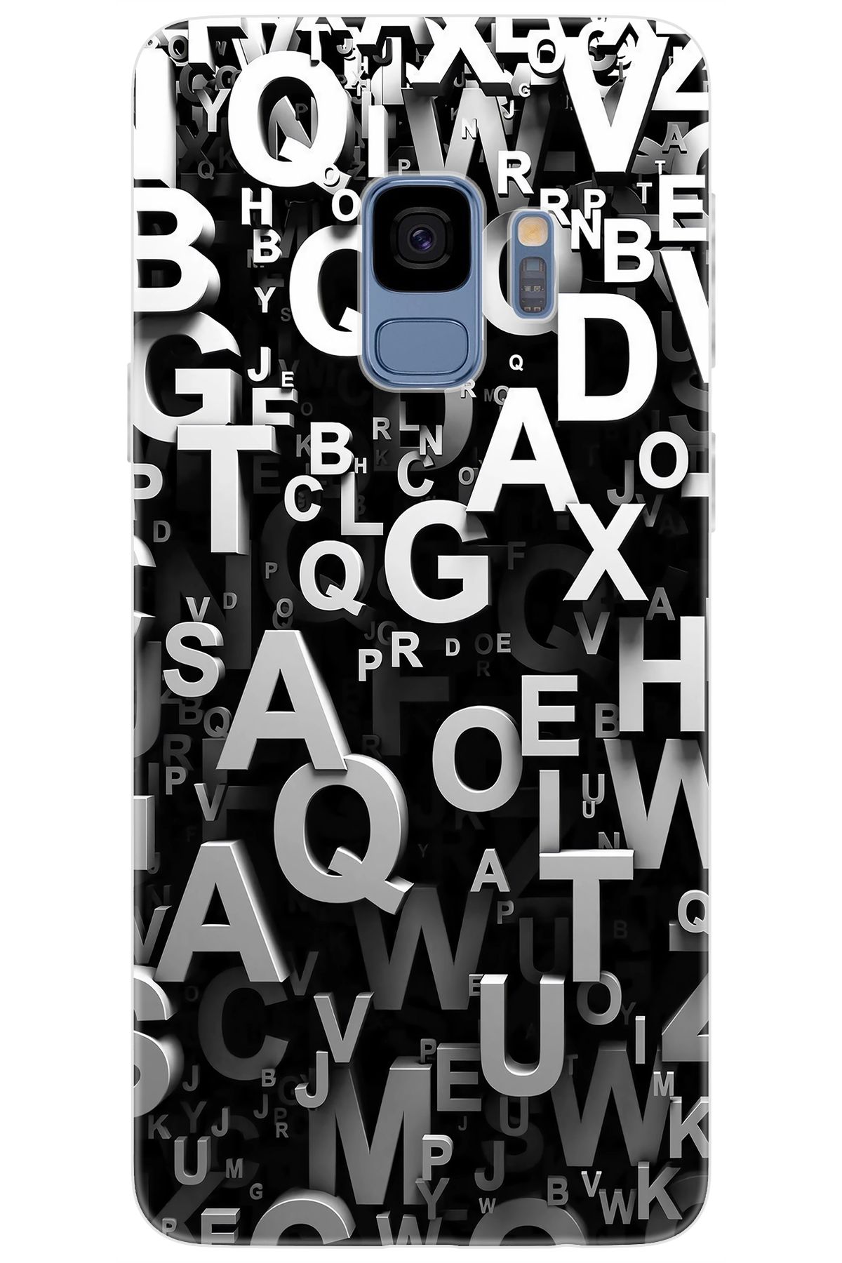 Ceppare Samsung Galaxy S9 (SM-G960F) Uyumlu Kılıf Desen Baskılı Silikon Harfler STK:739 CP-t876zPe