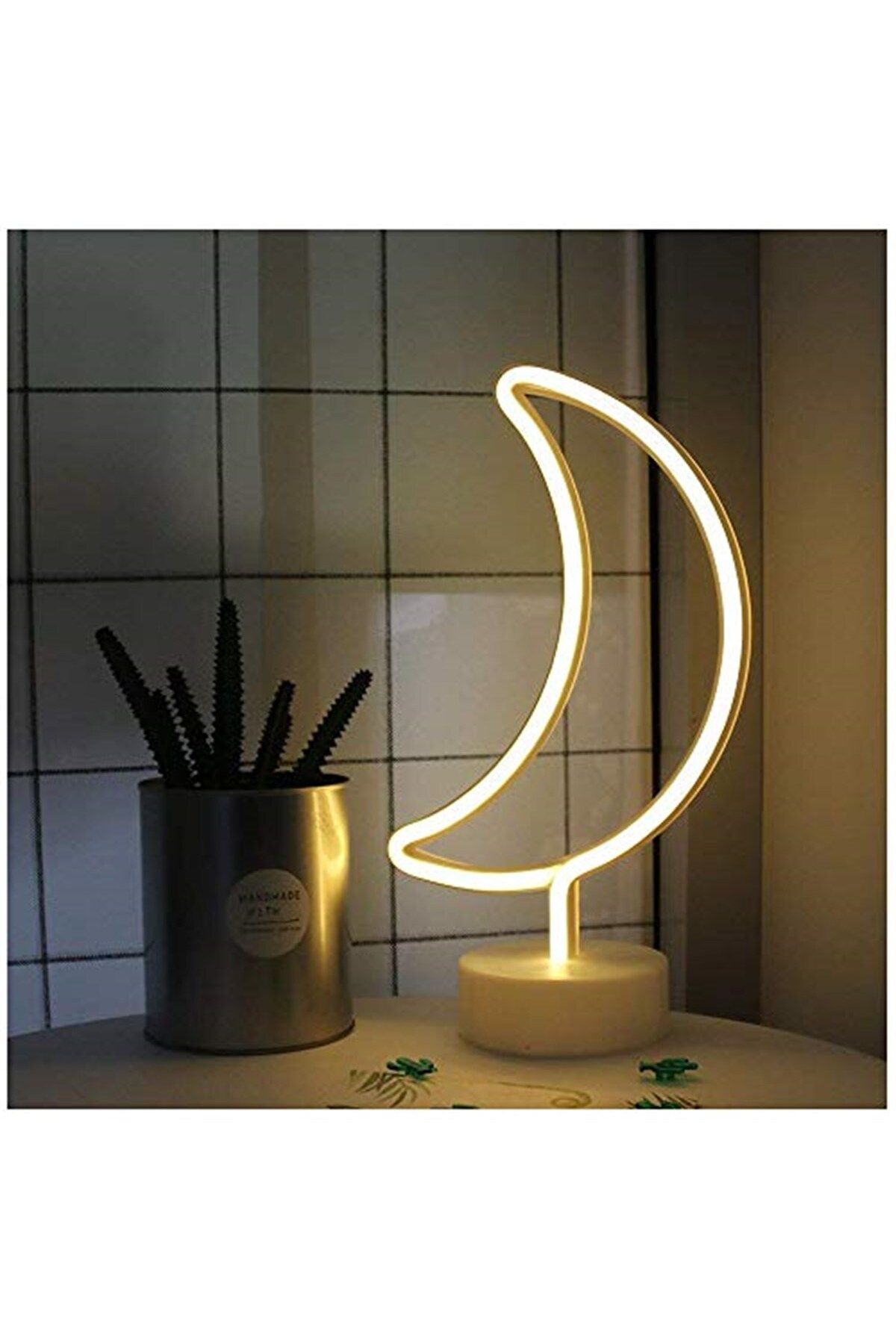 Hediye Vakti Ay Tasarımlı Neon Led Masa Ve Gece Lambası