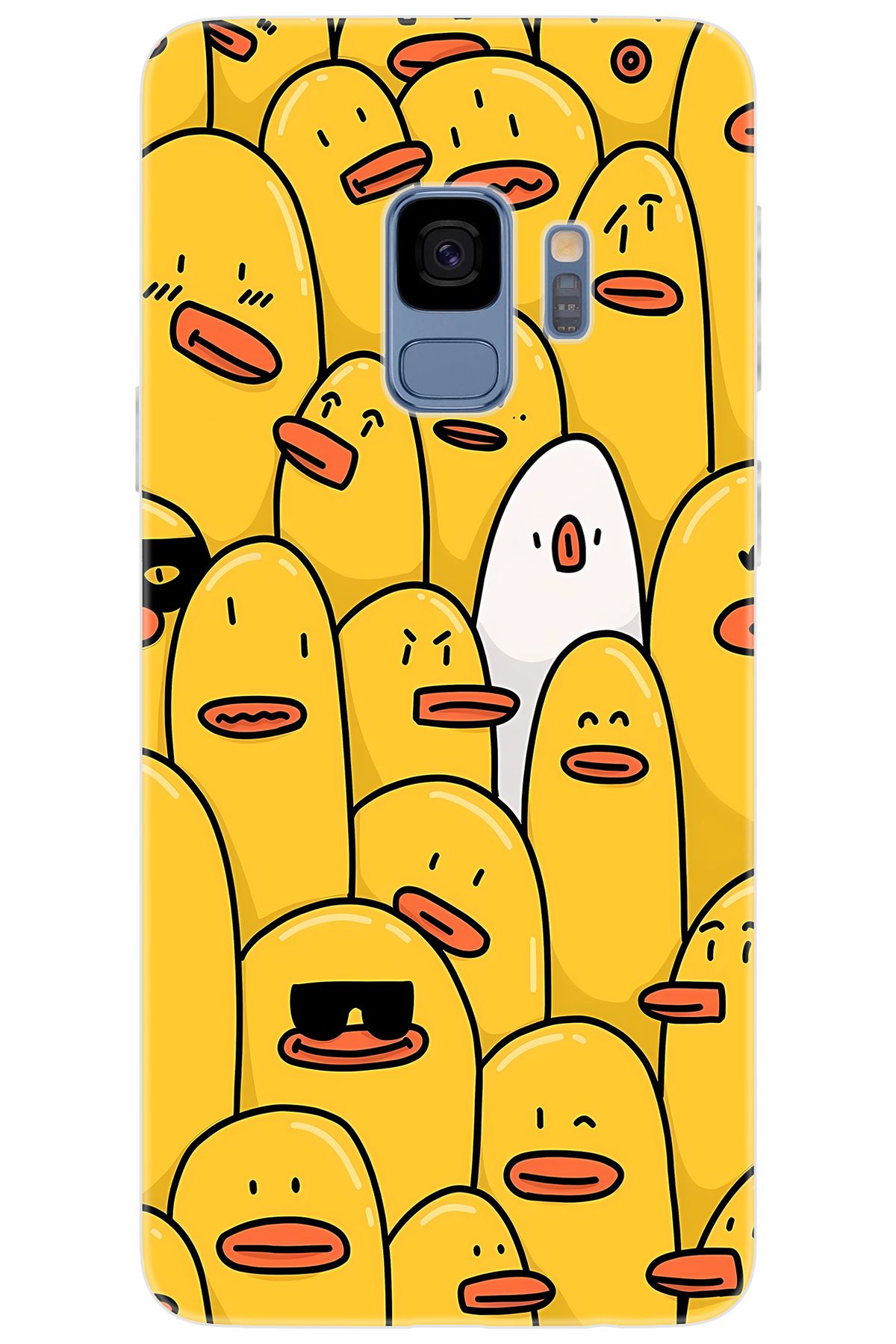 Ceppare Samsung Galaxy S9 (SM-G960F) Uyumlu Kılıf Desen Baskılı Silikon Cool Ördek STK:650 CP-aBzBAdj