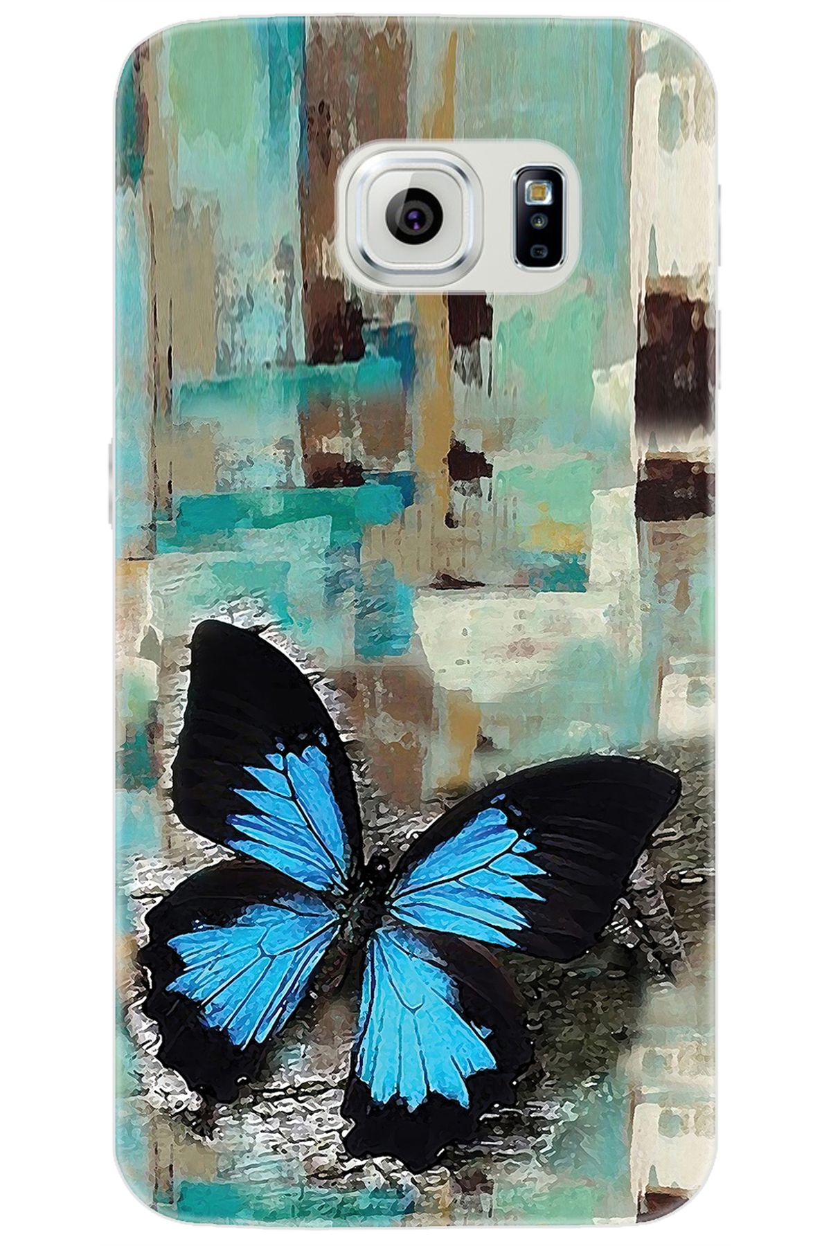 Ceppare Samsung Galaxy S6 (SM-G920F) Uyumlu Kılıf Desen Baskılı Silikon Kelebek Resim STK:549 CP-pfur1qq