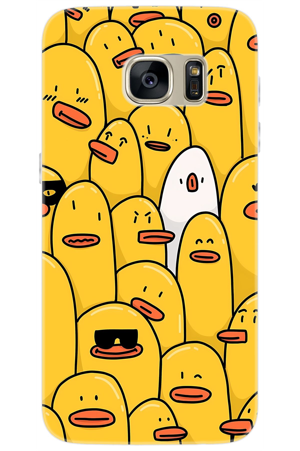 Ceppare Samsung Galaxy S7 (SM-G930F) Uyumlu Kılıf Desen Baskılı Silikon Cool Ördek STK:650 CP-3oMT5bC