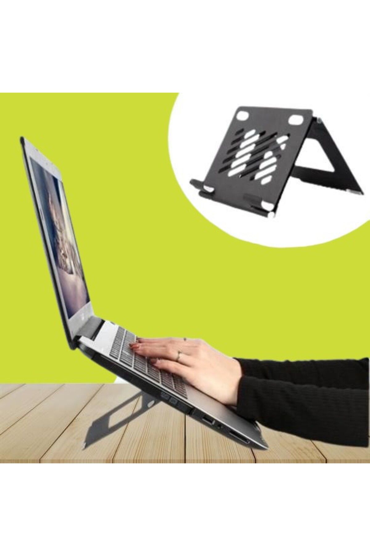 PratikAI Ayarlanabilir Metal Laptop Yükseltici Stand | Taşınabilir & Ergonomik
