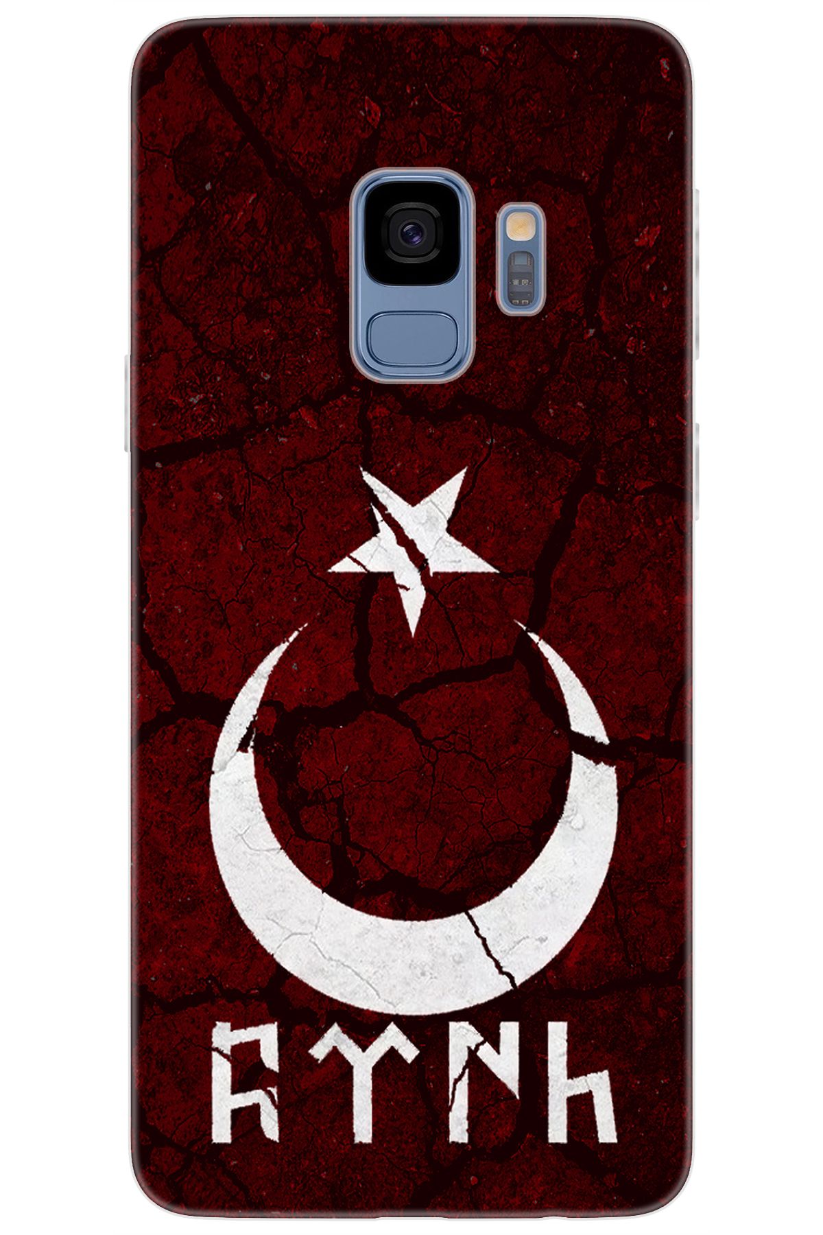 Ceppare Samsung Galaxy S9 (SM-G960F) Uyumlu Kılıf Desen Baskılı Silikon Göktürkçe Türk STK:386 CP-GRBcxwo