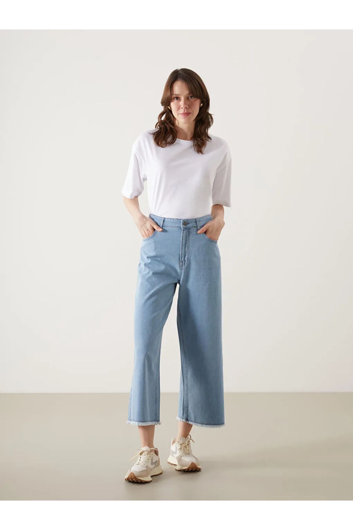 LC Waikiki LCW ECO Indigo Wideleg Kadın Jean Pantolon