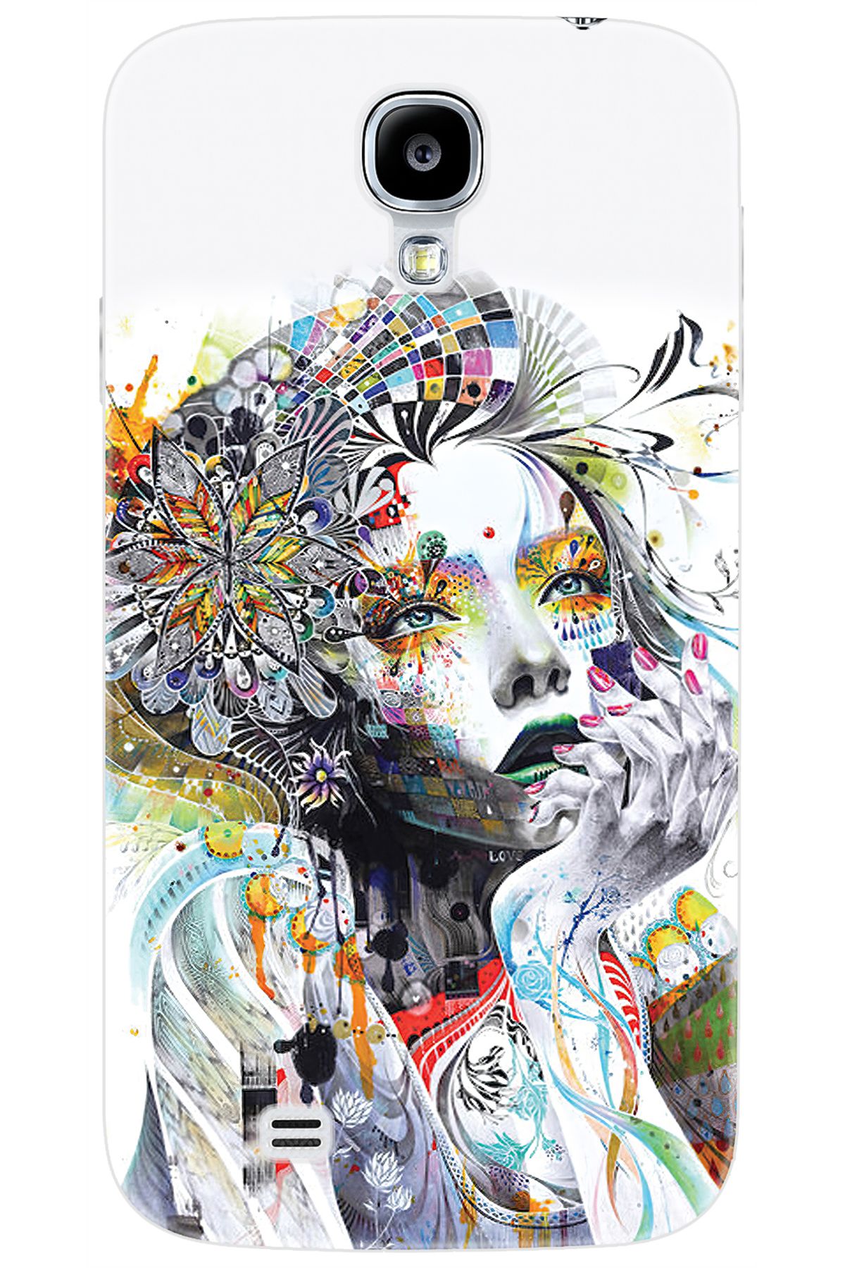 Ceppare Samsung Galaxy S4 (GT-I9500) Uyumlu Kılıf Desenli Silikon Düşünen Kız Tasarım STK:574 CP-A9pJ51a