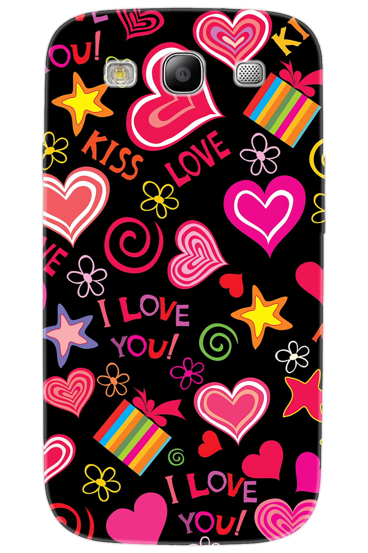 Ceppare Samsung Galaxy S3 (GT-I9300) Uyumlu Kılıf Desen Baskılı Silikon Kıss Love STK:265 CP-fFNsvkw