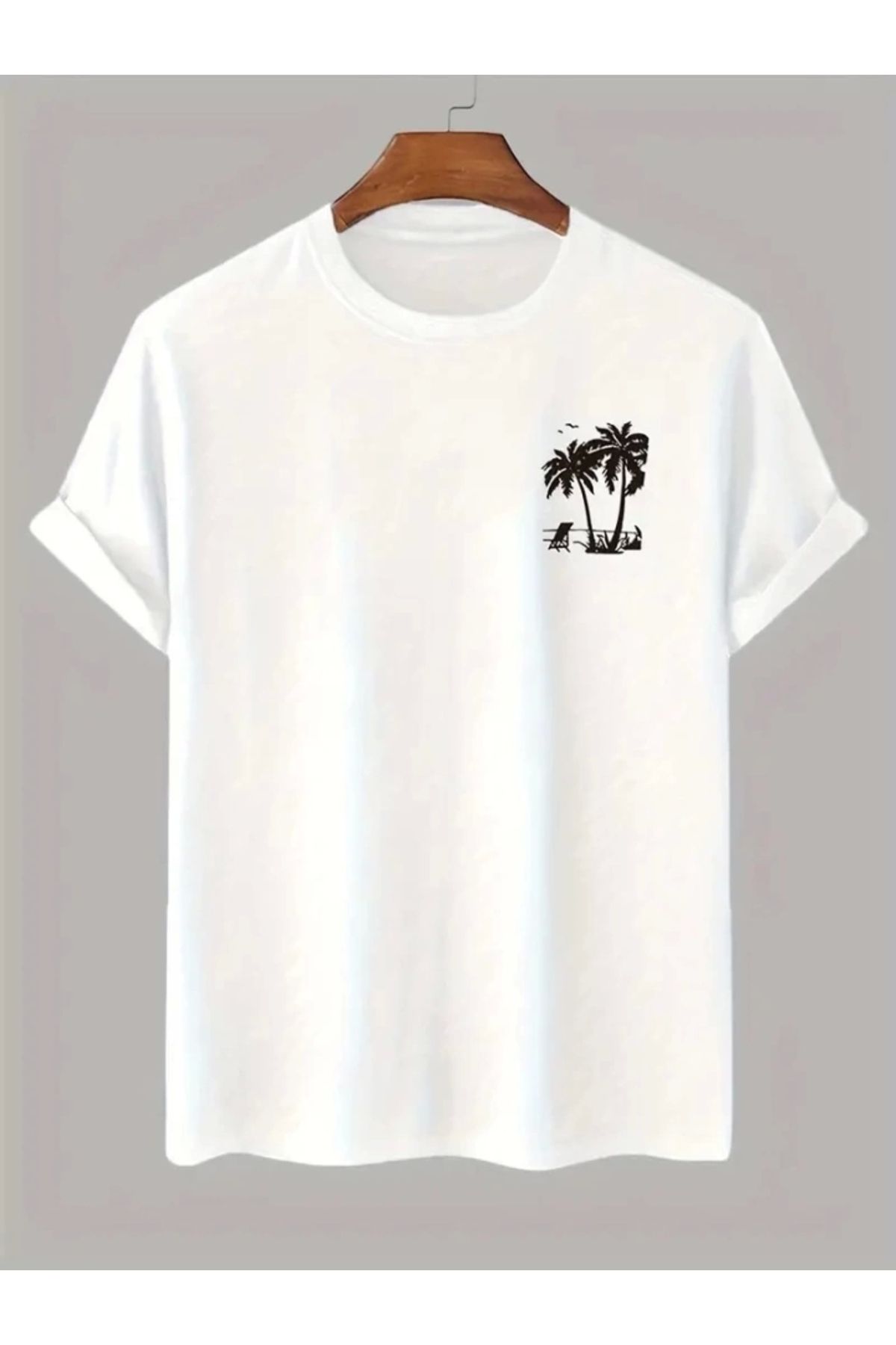 Silerra Baskılı Oversize Bisiklet Yaka T-shirt - Beyaz