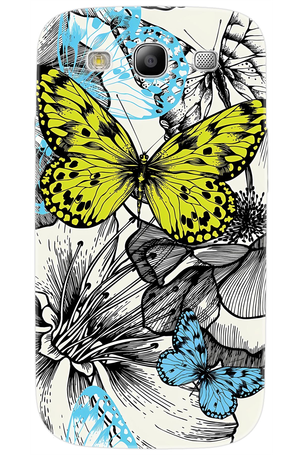 Ceppare Samsung Galaxy S3 (GT-I9300) Uyumlu Kılıf Desen Baskılı Silikon Kelebek STK:647 CP-KGYNQwB
