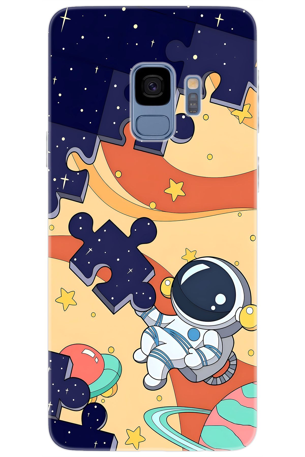 Ceppare Samsung Galaxy S9 (SM-G960F) Uyumlu Kılıf Desen Baskılı Silikon Astronot STK:646 CP-DLQmqNm