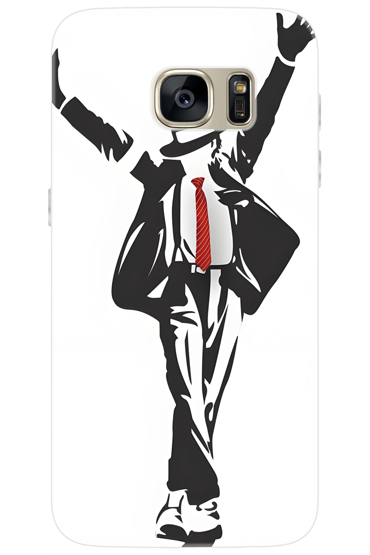Ceppare Samsung Galaxy S7 (SM-G930F) Uyumlu Kılıf Desen Baskılı Silikon Michael Jackson STK:705 CP-OfpotLc