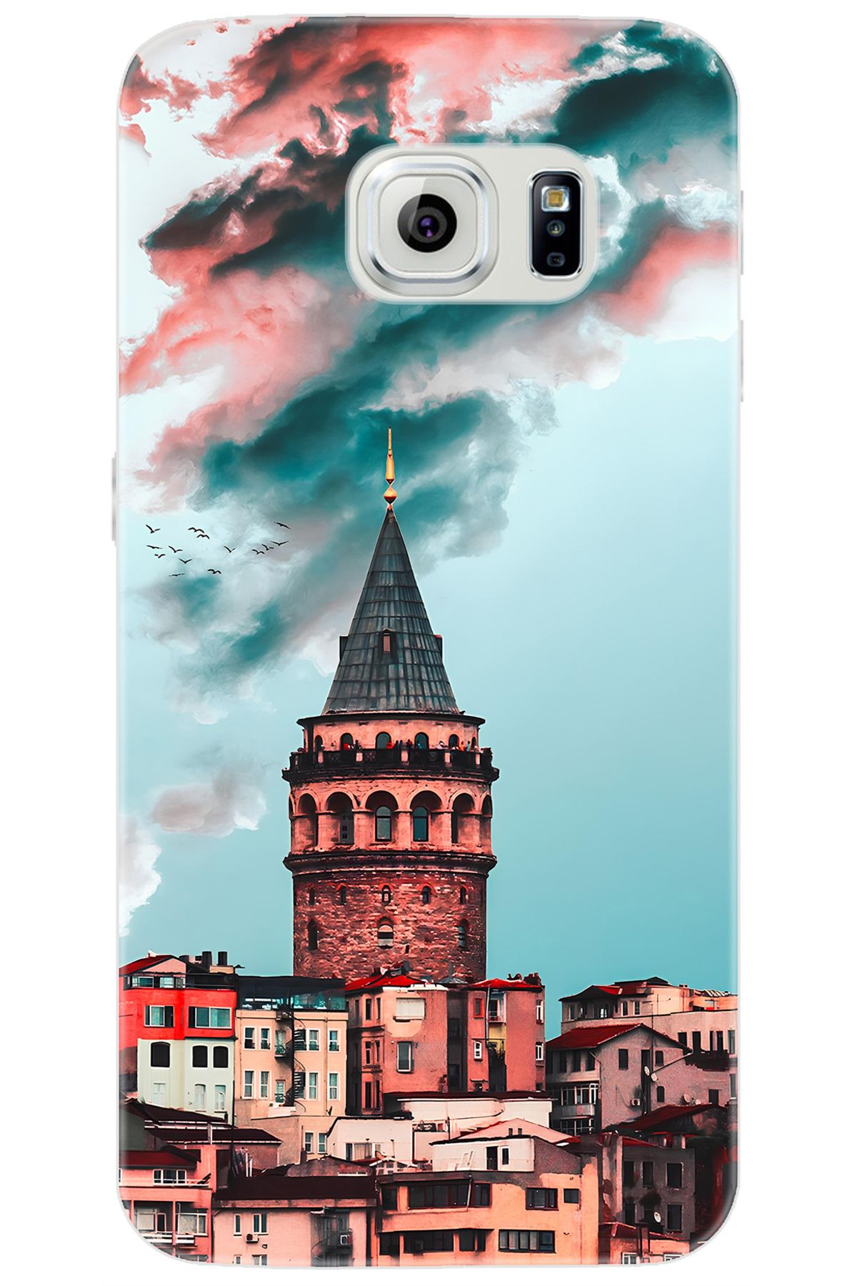 Ceppare Samsung Galaxy S6 (SM-G920F) Uyumlu Kılıf Desen Baskılı Silikon Galata Kulesi STK:688 CP-TYsZ8zT