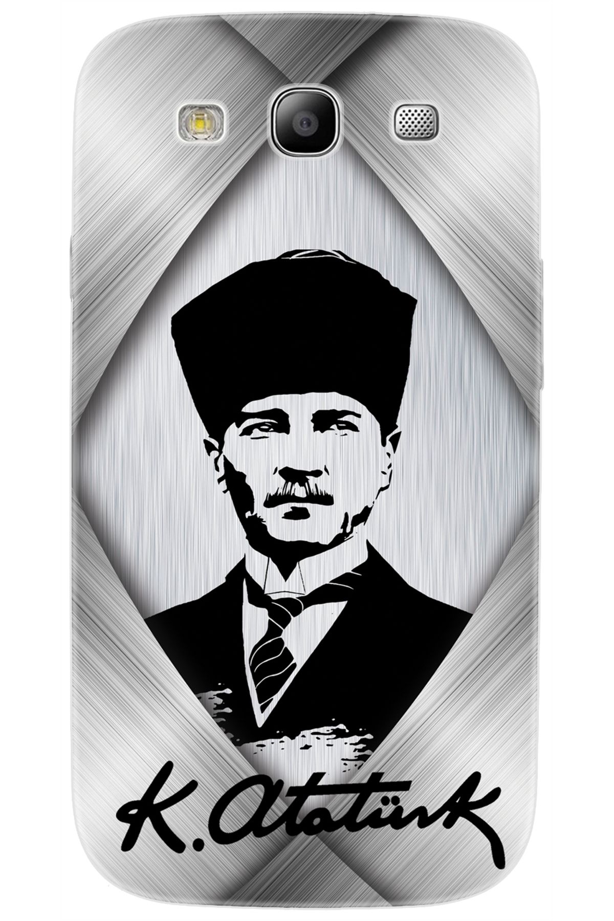 Ceppare Samsung Galaxy S3 (GT-I9300) Uyumlu Kılıf Desen Baskılı Silikon Atatürk Tasarım STK:402 CP-wwH9sEm