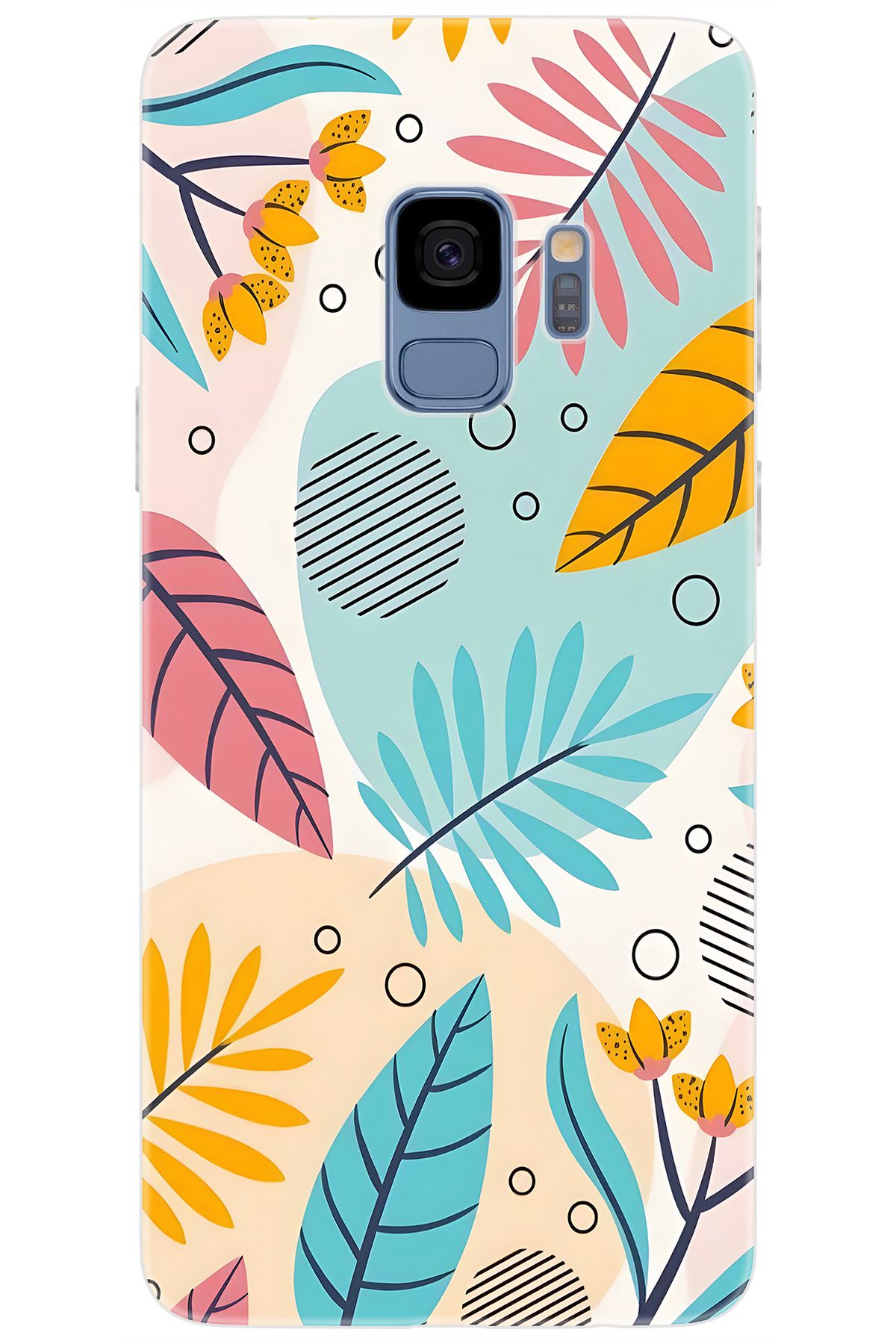 Ceppare Samsung Galaxy S9 (SM-G960F) Uyumlu Kılıf Desen Baskılı Silikon Renkli Yapraklar STK:643 CP-vA2NXq8
