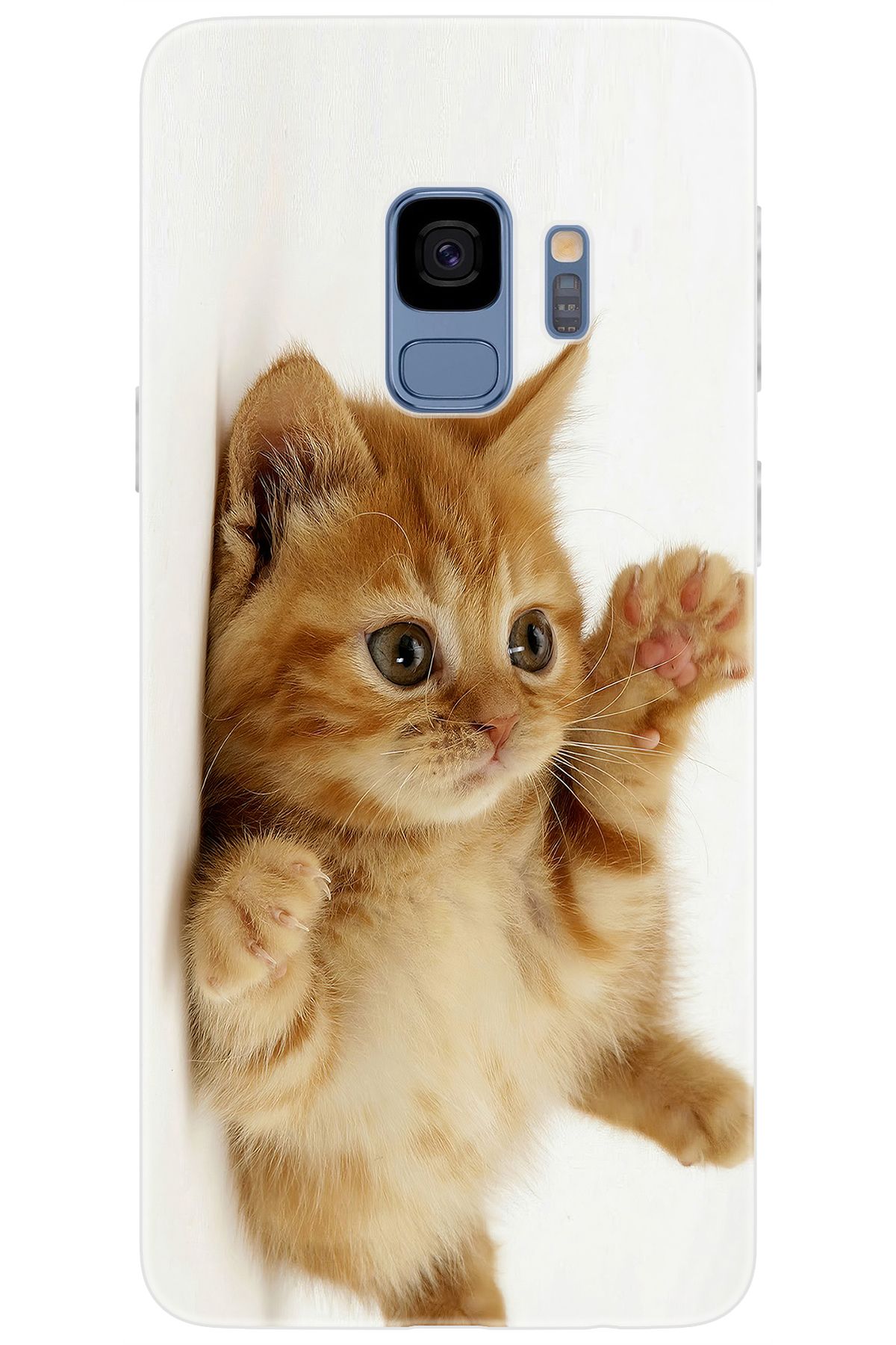 Ceppare Samsung Galaxy S9 (SM-G960F) Uyumlu Kılıf Desen Baskılı Silikon Sevimli Kedi STK:205 CP-BnzXlHV