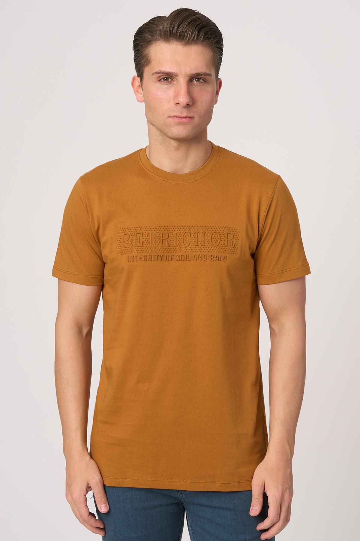 White Stone WHİTE STONE 2025-Y 3193 BİSİKLET YAKA TSHIRT KİREMİT