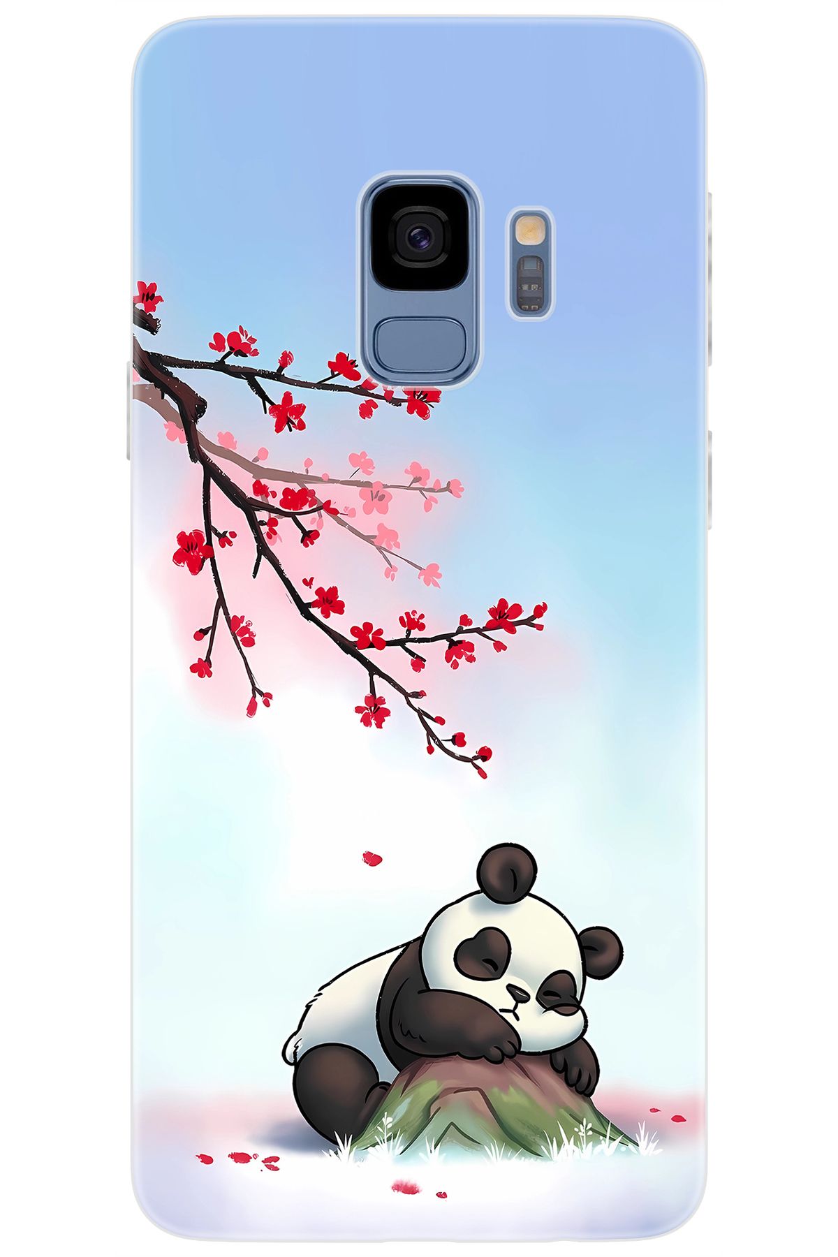 Ceppare Samsung Galaxy S9 (SM-G960F) Uyumlu Kılıf Desen Baskılı Silikon Uyuyan Panda STK:627 CP-WpV48mQ