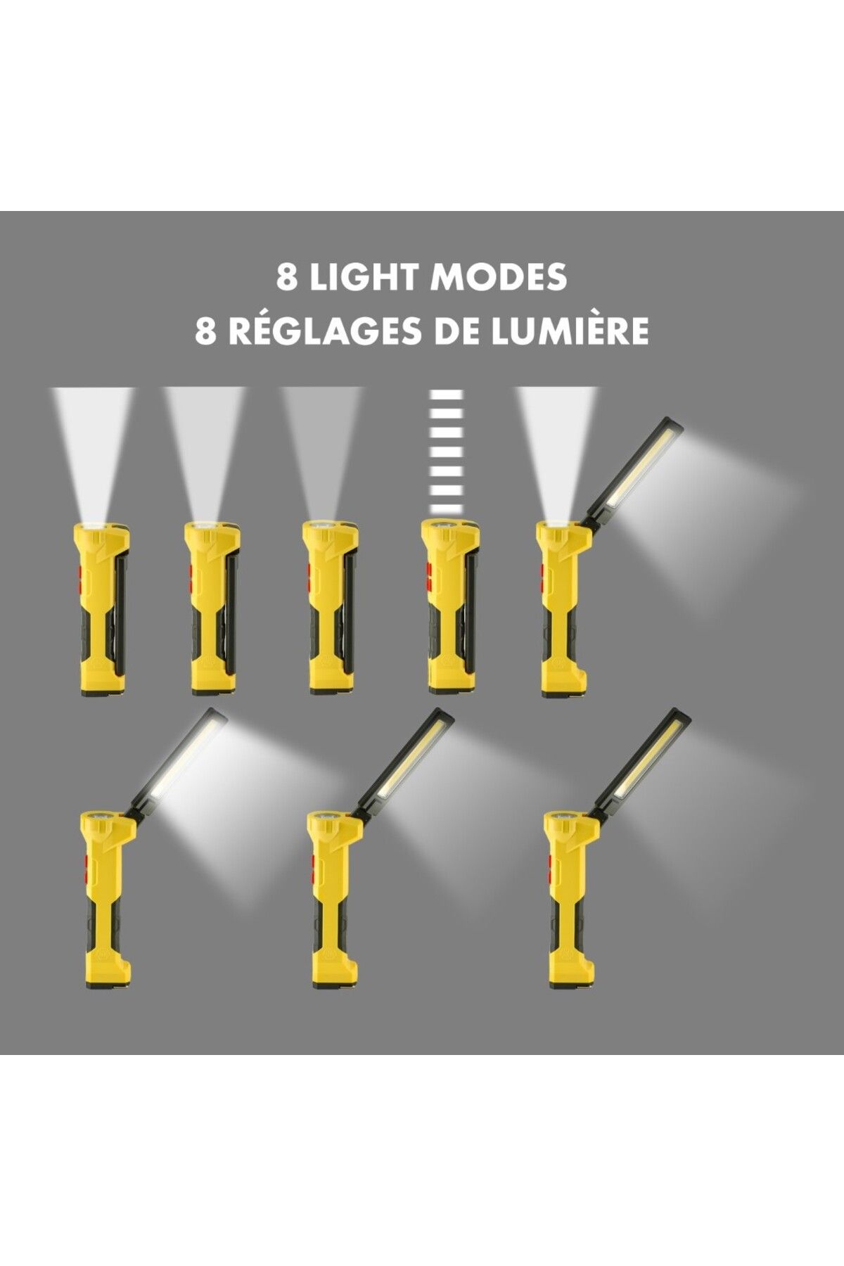SHELL-Swivel Light- Cob Work Light Rotates 180° Vertically And 360° Horizontally With Power Bank - 6