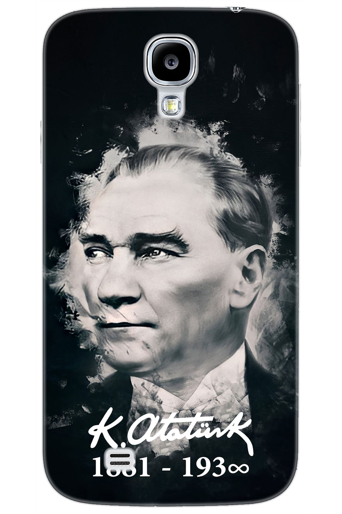 Ceppare Samsung Galaxy S4 (GT-I9500) Uyumlu Kılıf Desenli Silikon Mustafa Kemal Atatürk STK:388 CP-lplaamI