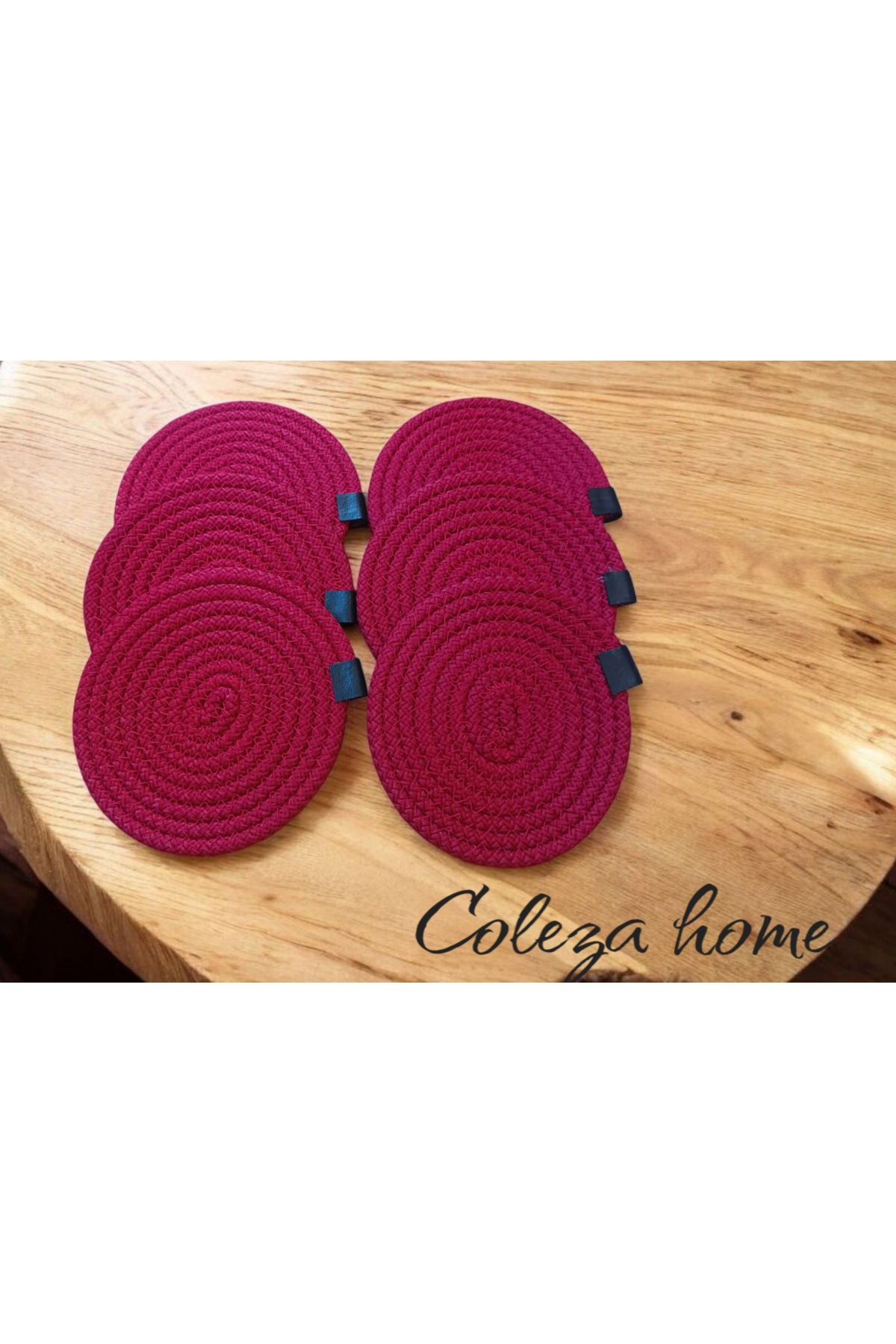colezahome Pamuk İp 6'lı Bardak Altlığı 13 Cm Çay, Fincan, Kupa, Mum Altlığı El Yapımı Dekoratif Doğal Naturel