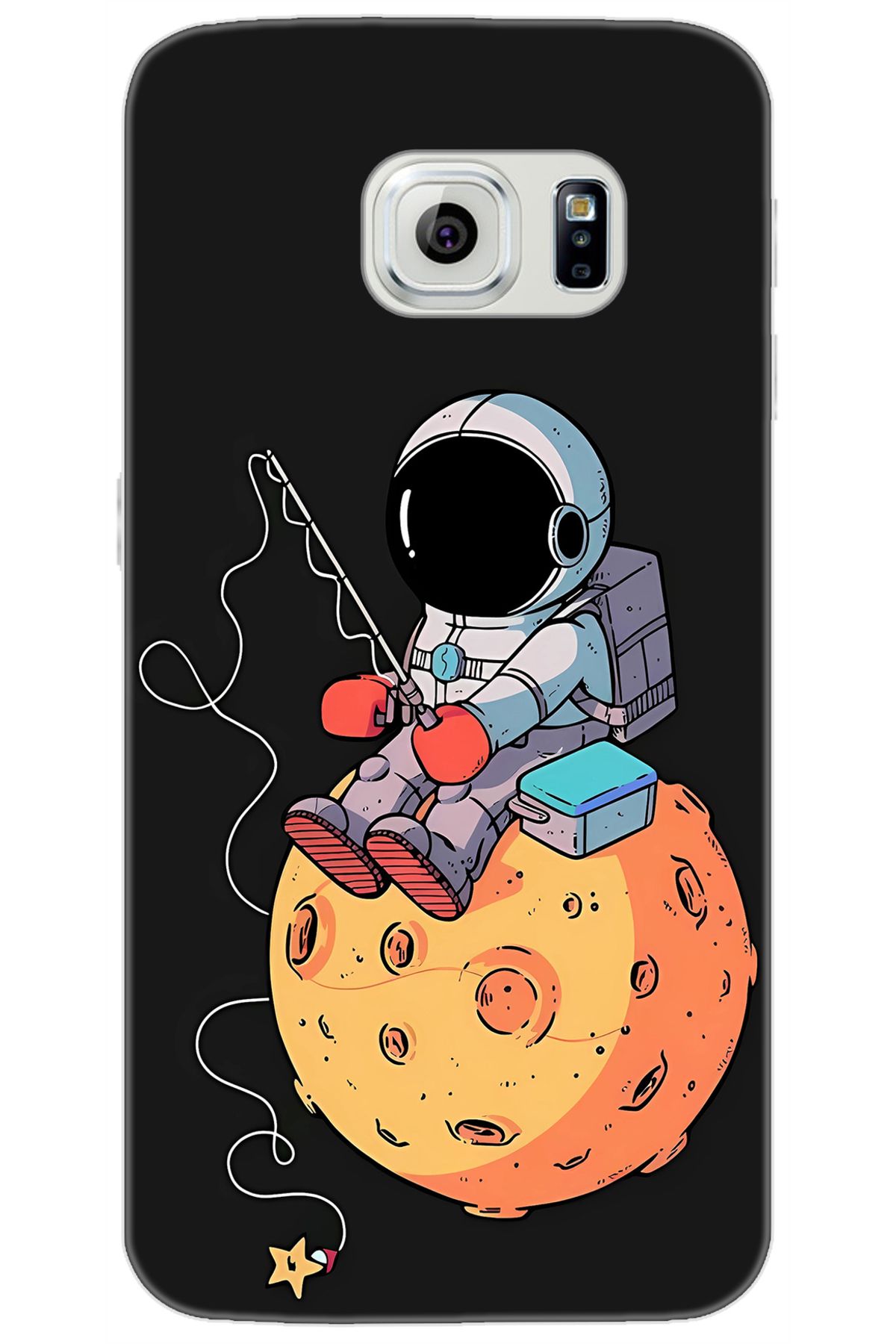 Ceppare Samsung Galaxy S6 (SM-G920F) Uyumlu Kılıf Desen Baskılı Silikon Astronot STK:640 CP-KyoSGzP