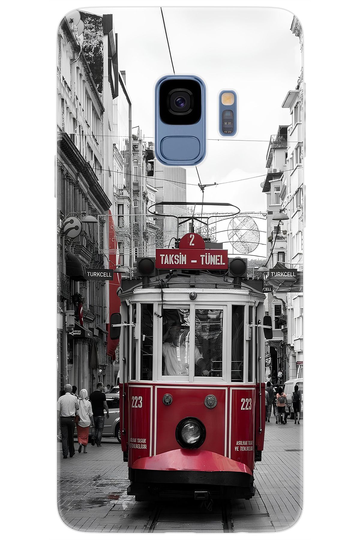 Ceppare Samsung Galaxy S9 (SM-G960F) Uyumlu Kılıf Desen Baskılı Silikon Tramvay STK:691 CP-mWqd8Nu