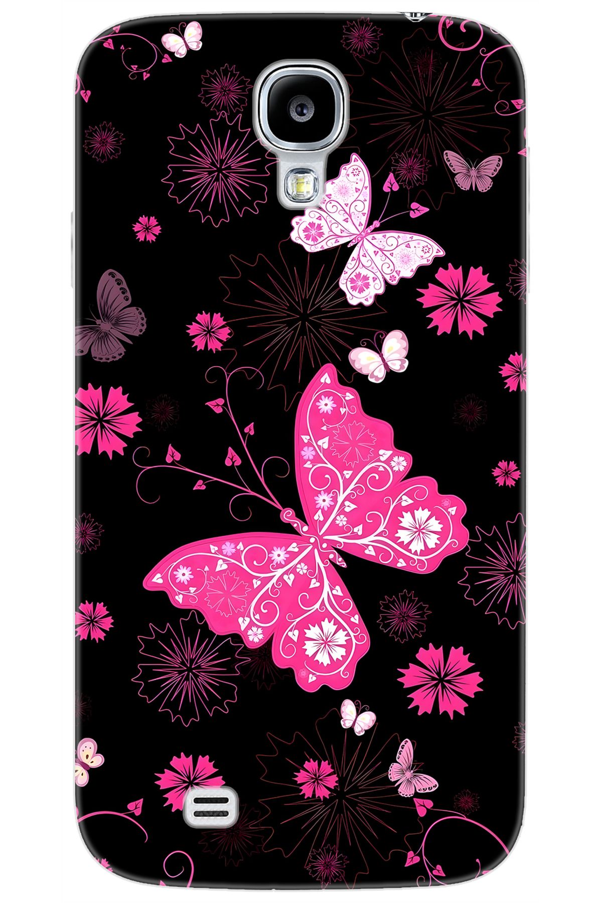Ceppare Samsung Galaxy S4 (GT-I9500) Uyumlu Kılıf Desen Baskılı Silikon Kelebekler STK:723 CP-4J3S53c