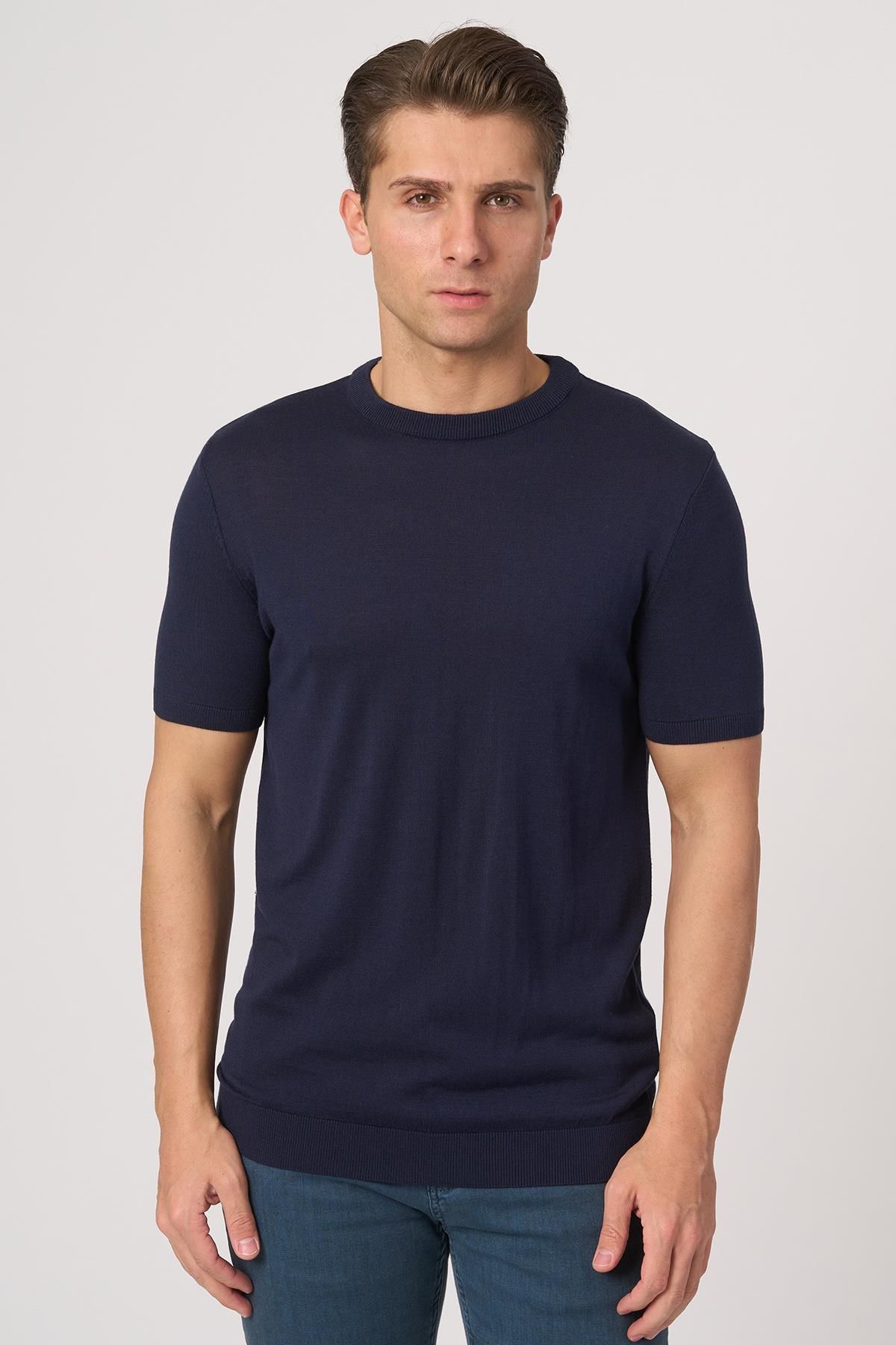White Stone WHİTE STONE 2025-Y 25255 O YAKA BASIC TSHIRT LACİ