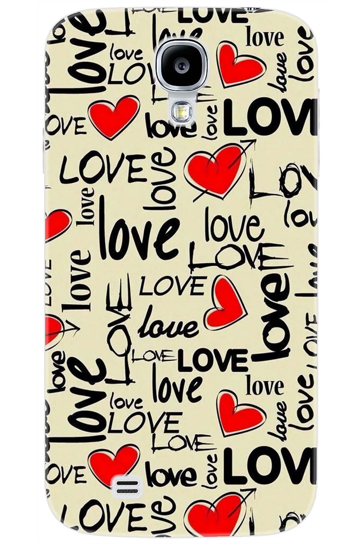 Ceppare Samsung Galaxy S4 (GT-I9500) Uyumlu Kılıf Desen Baskılı Silikon Love Serisi STK:728 CP-MfxMULW