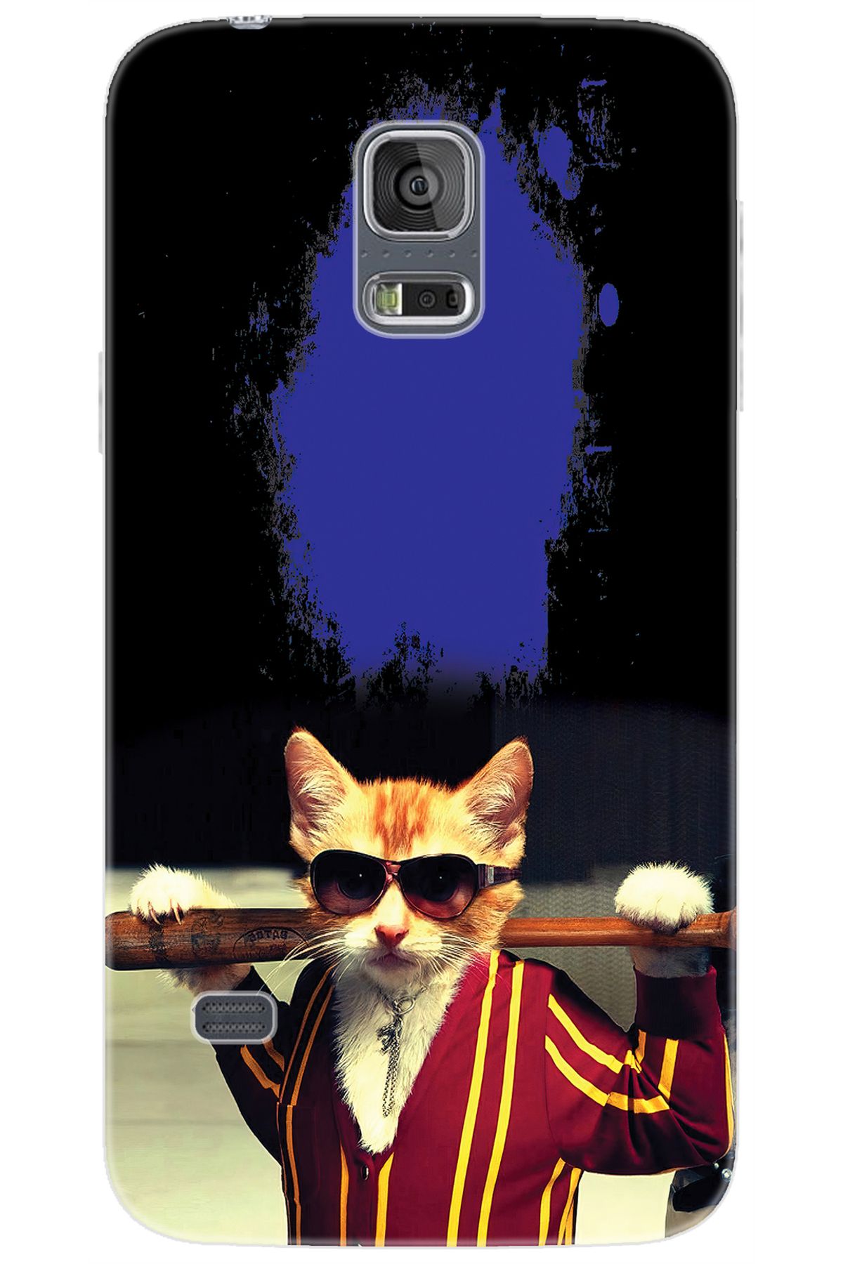 Ceppare Samsung Galaxy S5 (SM-G900F) Uyumlu Kılıf Desen Baskılı Silikon Artist Kedi STK:481 CP-hc2dXoO