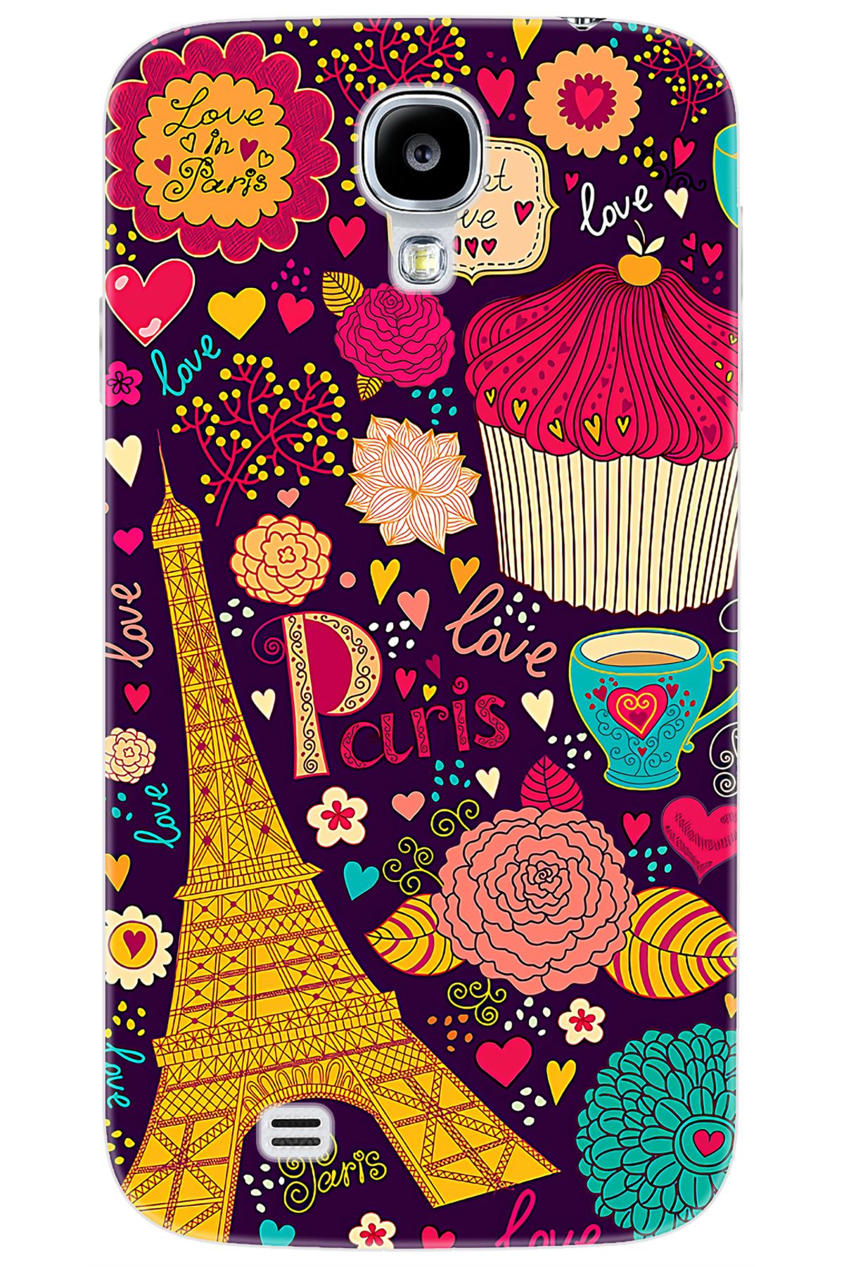 Ceppare Samsung Galaxy S4 (GT-I9500) Uyumlu Kılıf Desen Baskılı Silikon Eyfel STK:625 CP-7fAexXa