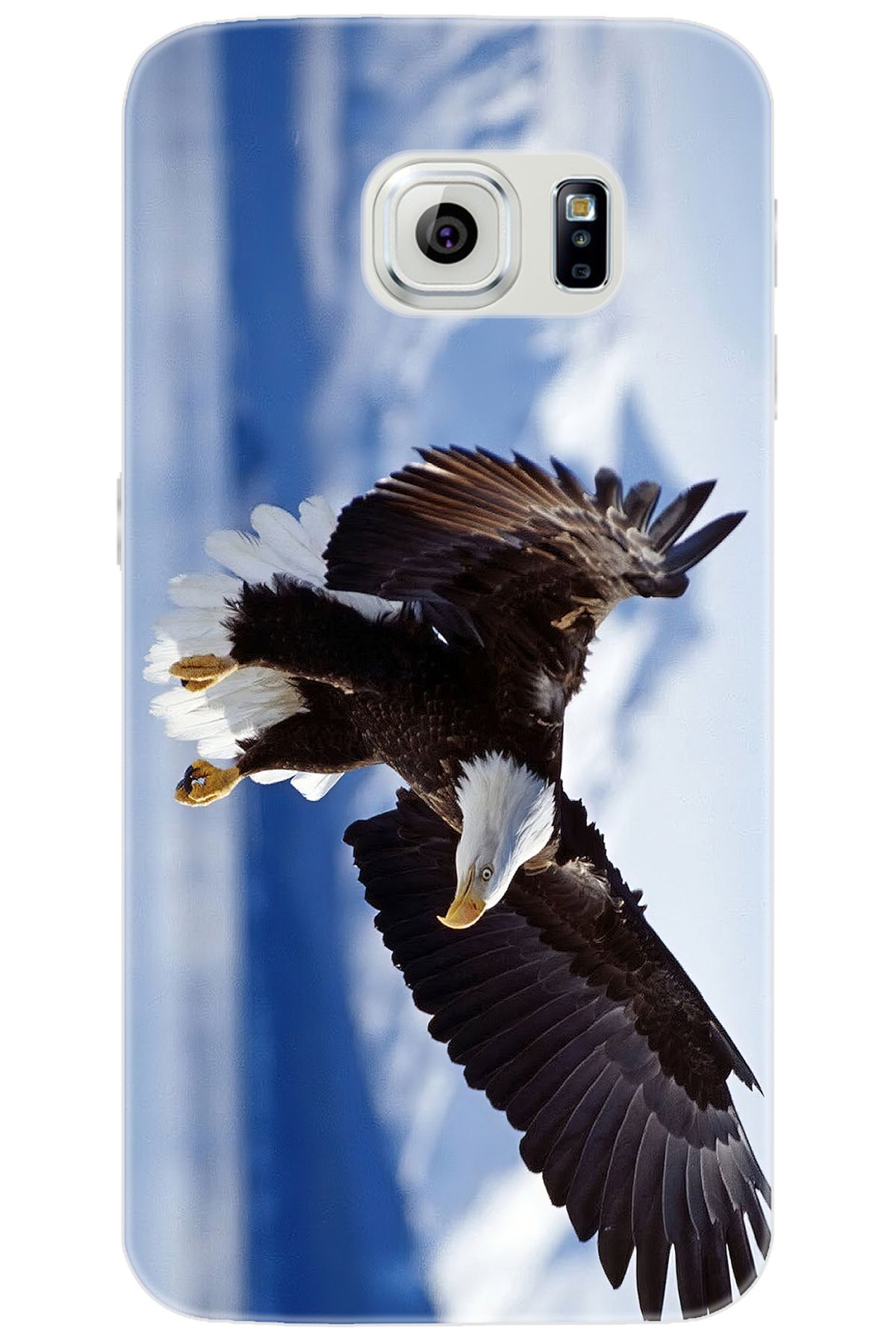 Ceppare Samsung Galaxy S6 (SM-G920F) Uyumlu Kılıf Desen Baskılı Silikon Kartal STK:183 CP-5aZztz6