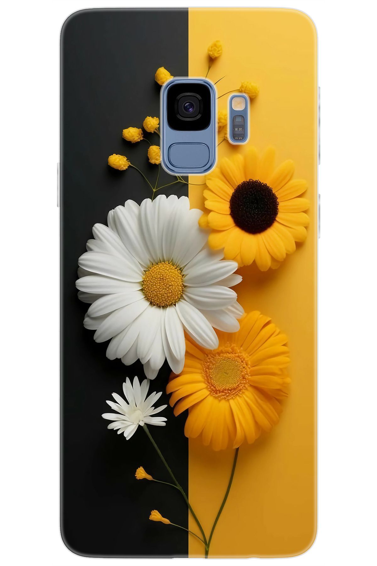 Ceppare Samsung Galaxy S9 (SM-G960F) Uyumlu Kılıf Desen Baskılı Silikon Papatya Serisi STK:737 CP-cuNirCe