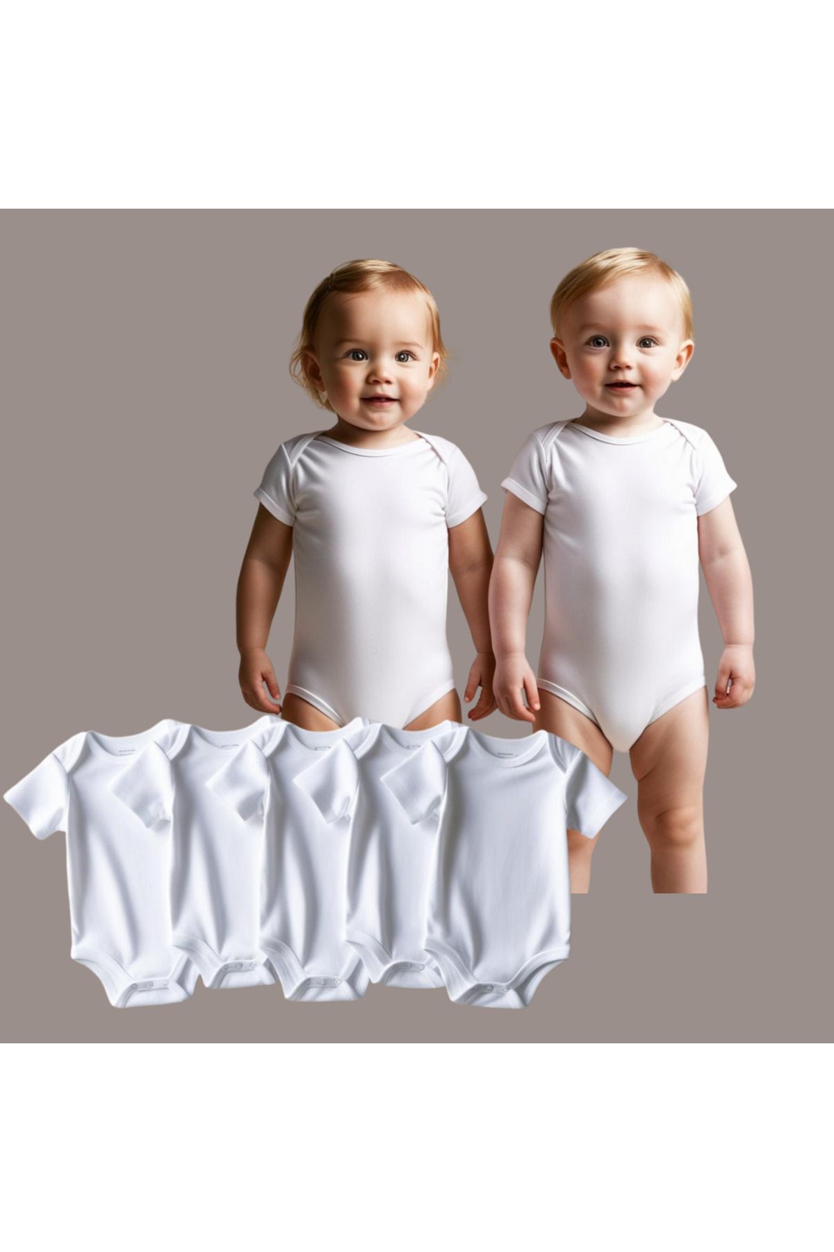 ARELSTORE KISA KOLLU %100 PAMUK BEBEK ZIBIN 5'Lİ PAKET