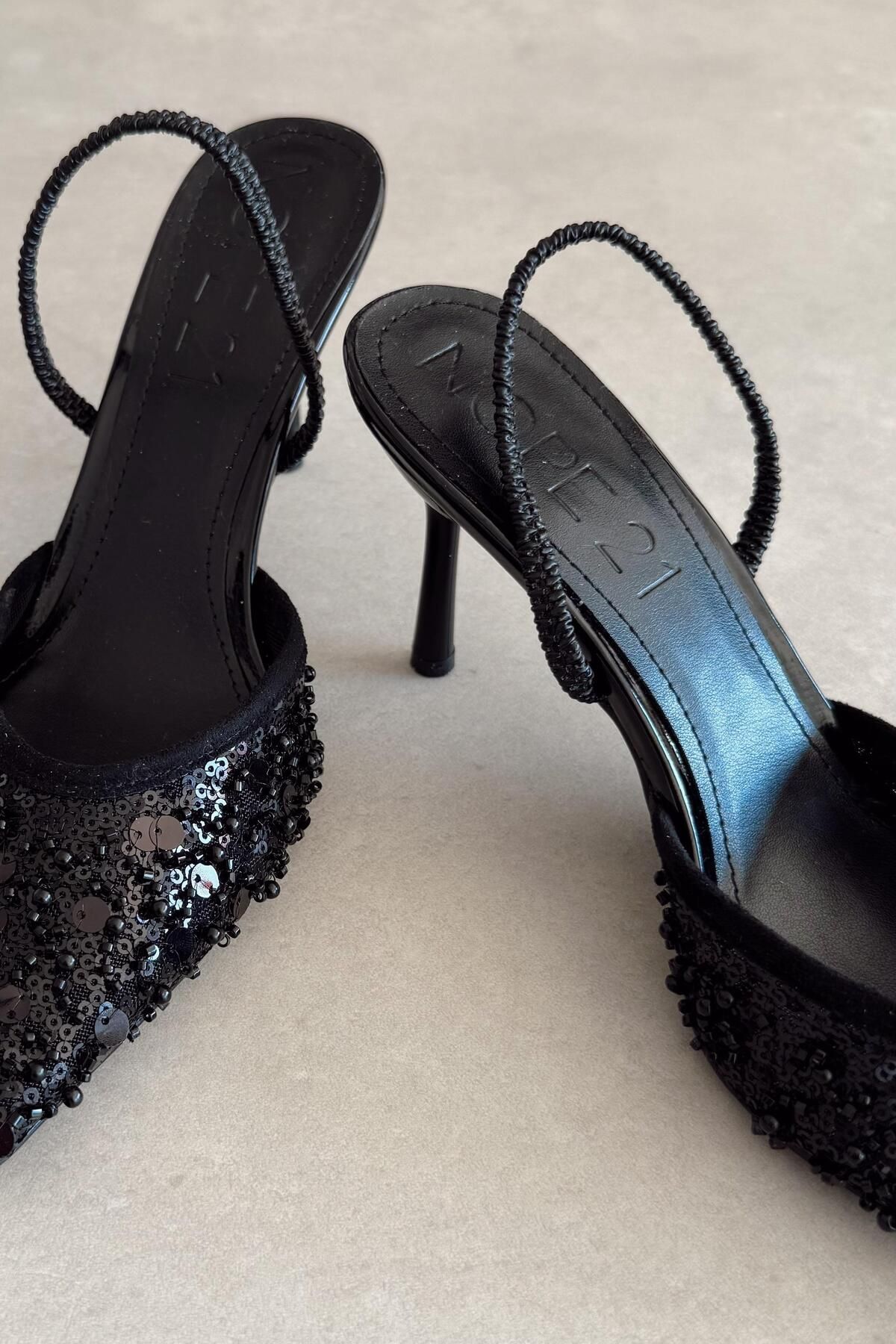 nope21shoess Fancy Siyah Sliletto