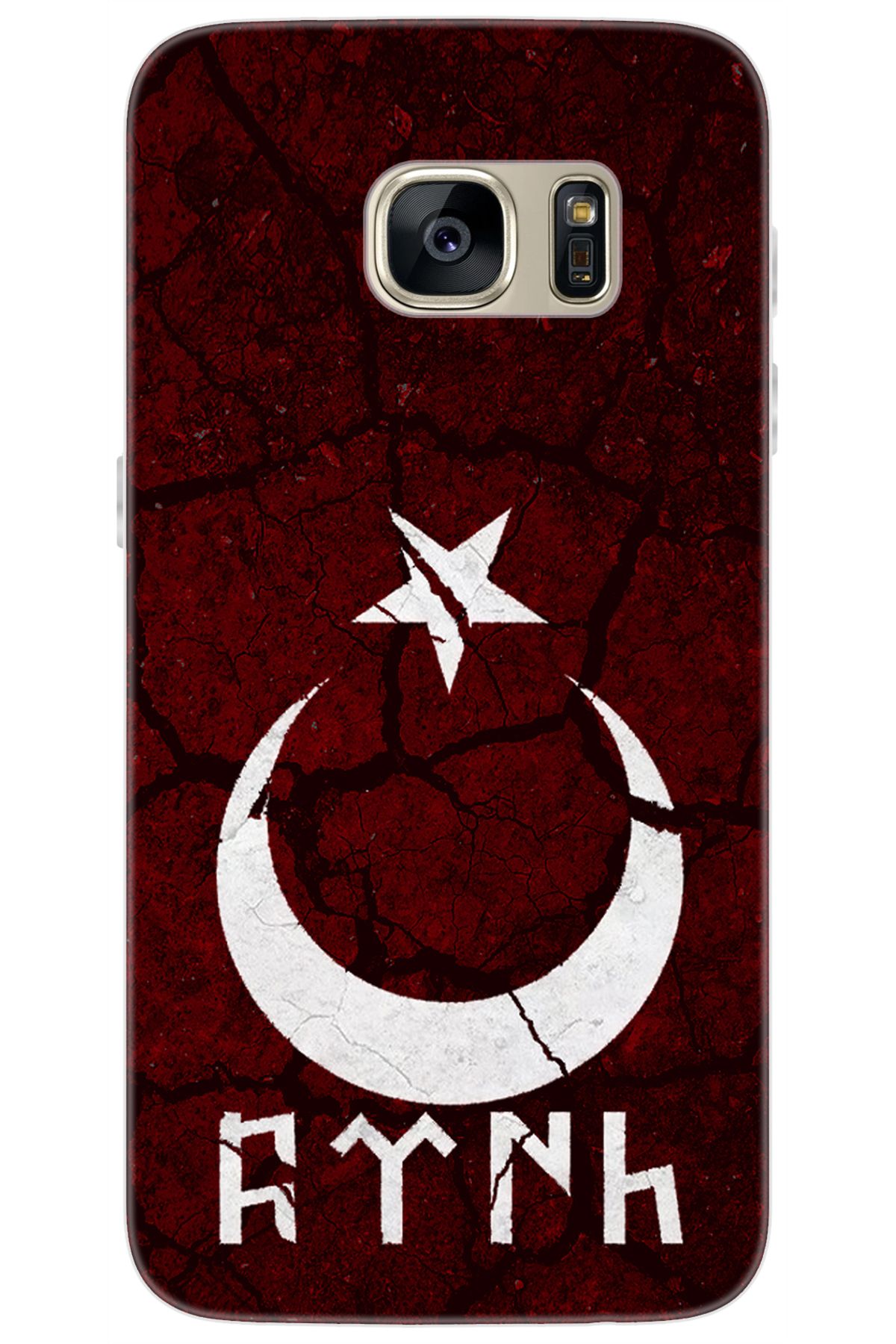 Ceppare Samsung Galaxy S7 (SM-G930F) Uyumlu Kılıf Desen Baskılı Silikon Göktürkçe Türk STK:386 CP-Tf9SEQO
