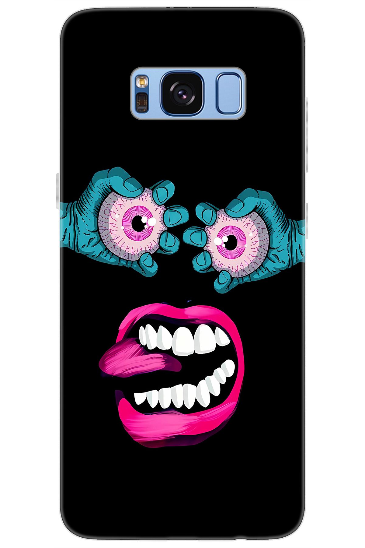 Ceppare Samsung Galaxy S8 (SM-G950F) Uyumlu Kılıf Desen Baskılı Silikon Çılgın Gözler STK:657 CP-T8i6dhm
